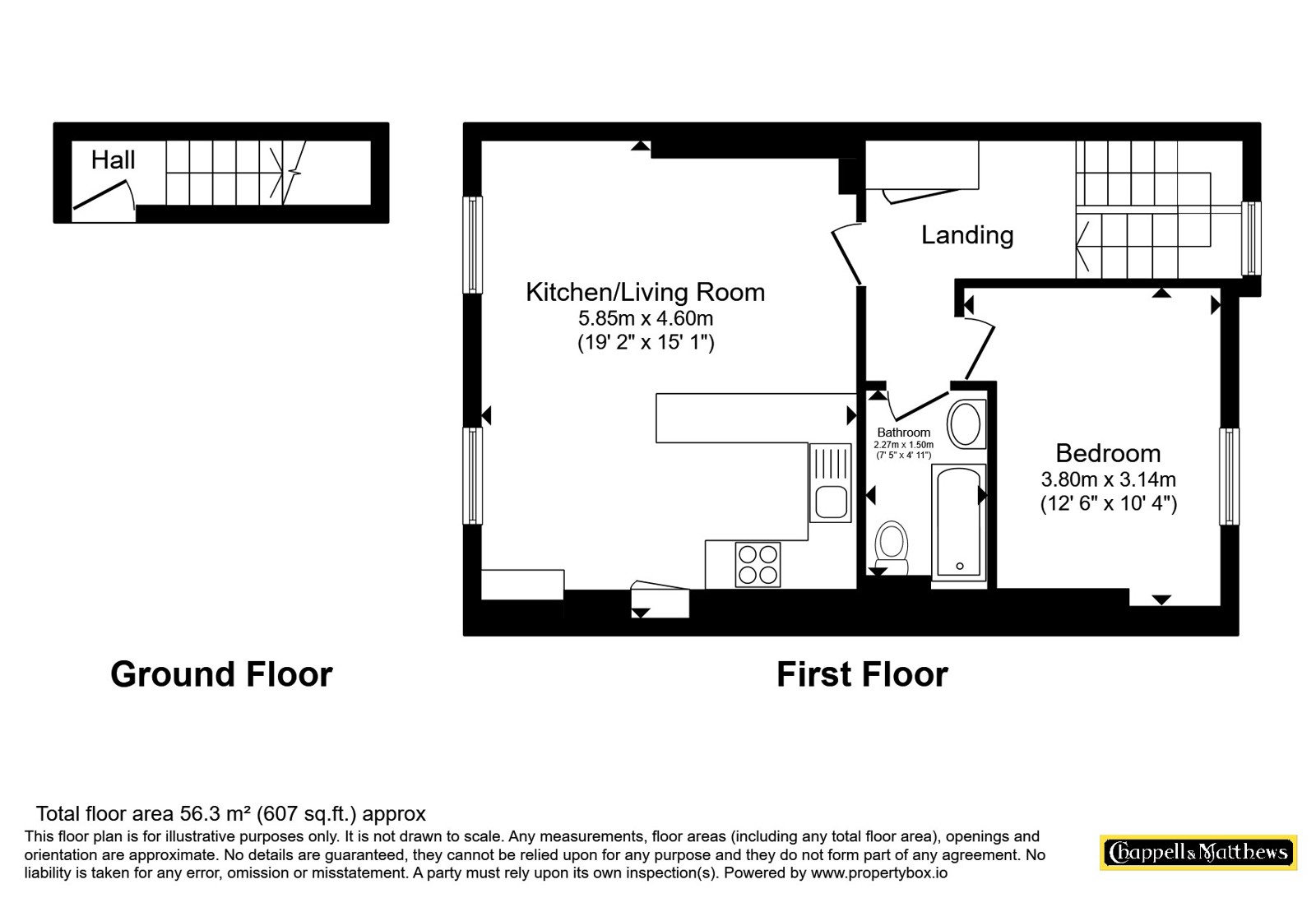 Flat 5, 8, Meridian Place, Bristol floorplan