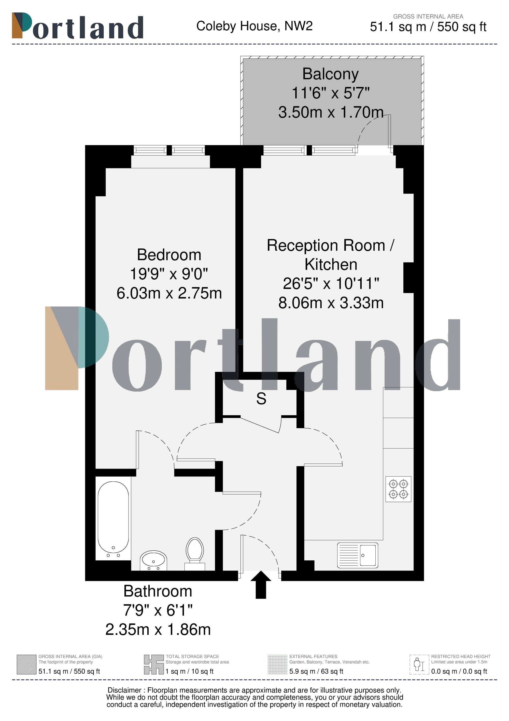 Flat 71, Coleby House, London floorplan