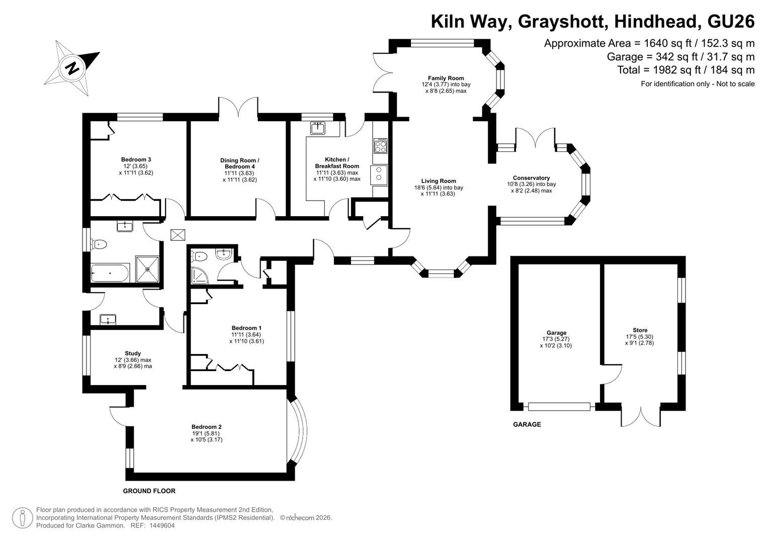 Rowan-Benson Cottage, Kiln Way, Hindhead floorplan