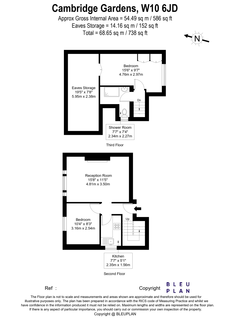 Flat F, 71, Cambridge Gardens, London floorplan