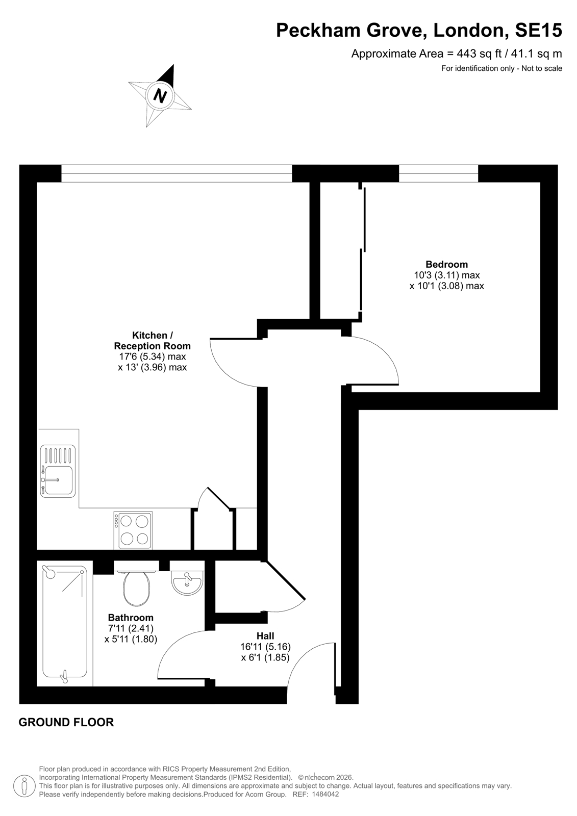 Flat 5, South City Court, 52, Peckham Grove, London floorplan
