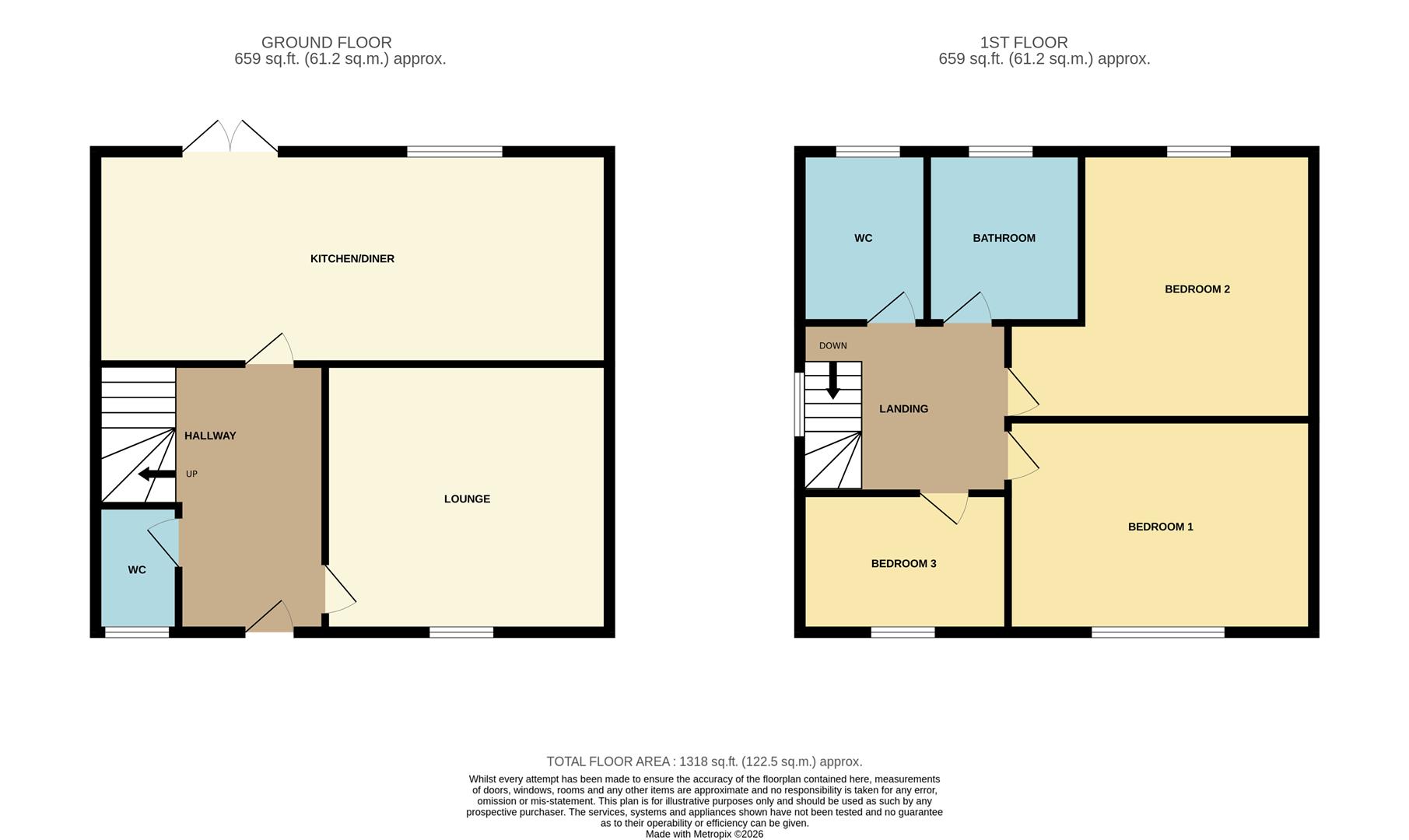 36, Fairland Close, Rayleigh floorplan
