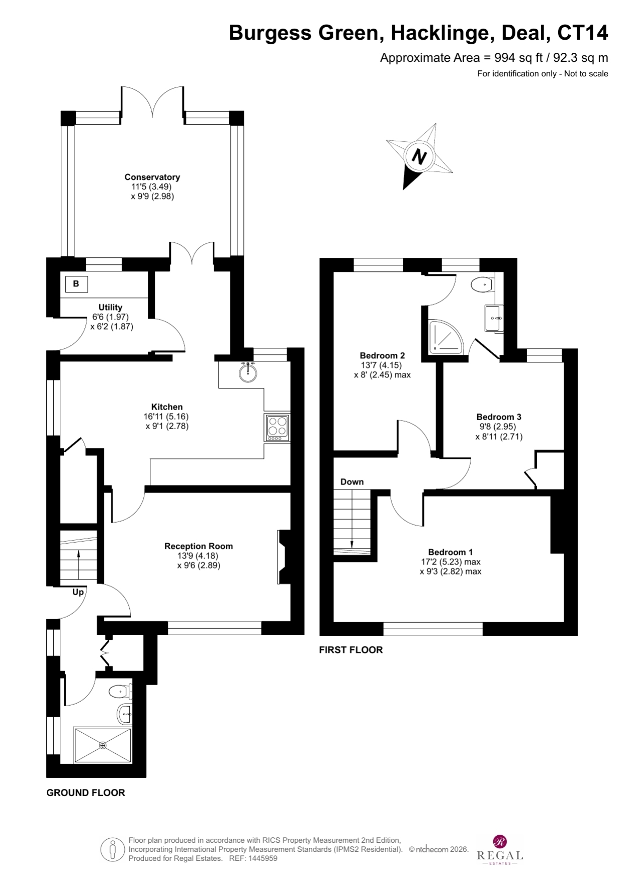 1, Burgess Green Hacklinge, Deal floorplan
