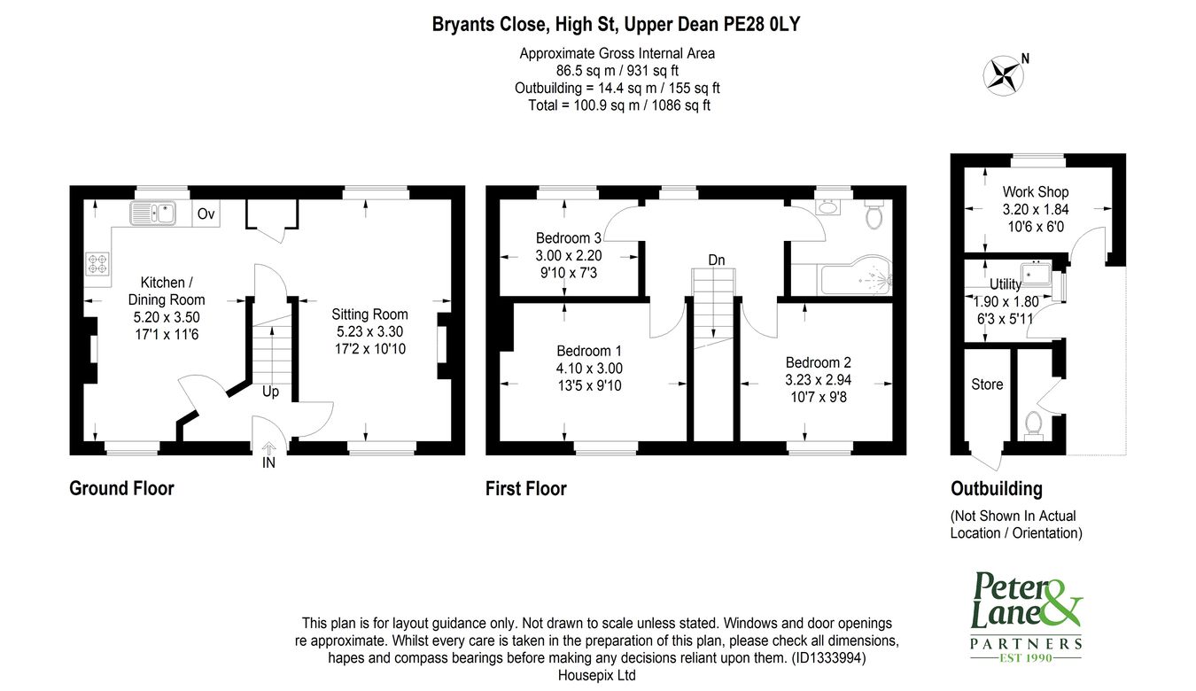 3 Bryants Close, High Street, Upper Dean floorplan