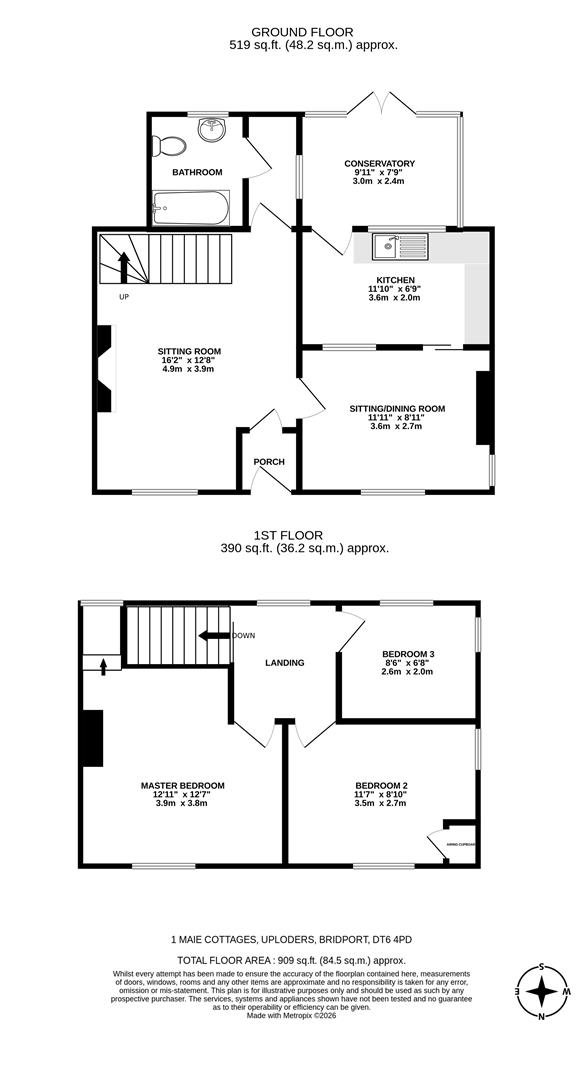 1 Maie Cottages, Bridport floorplan