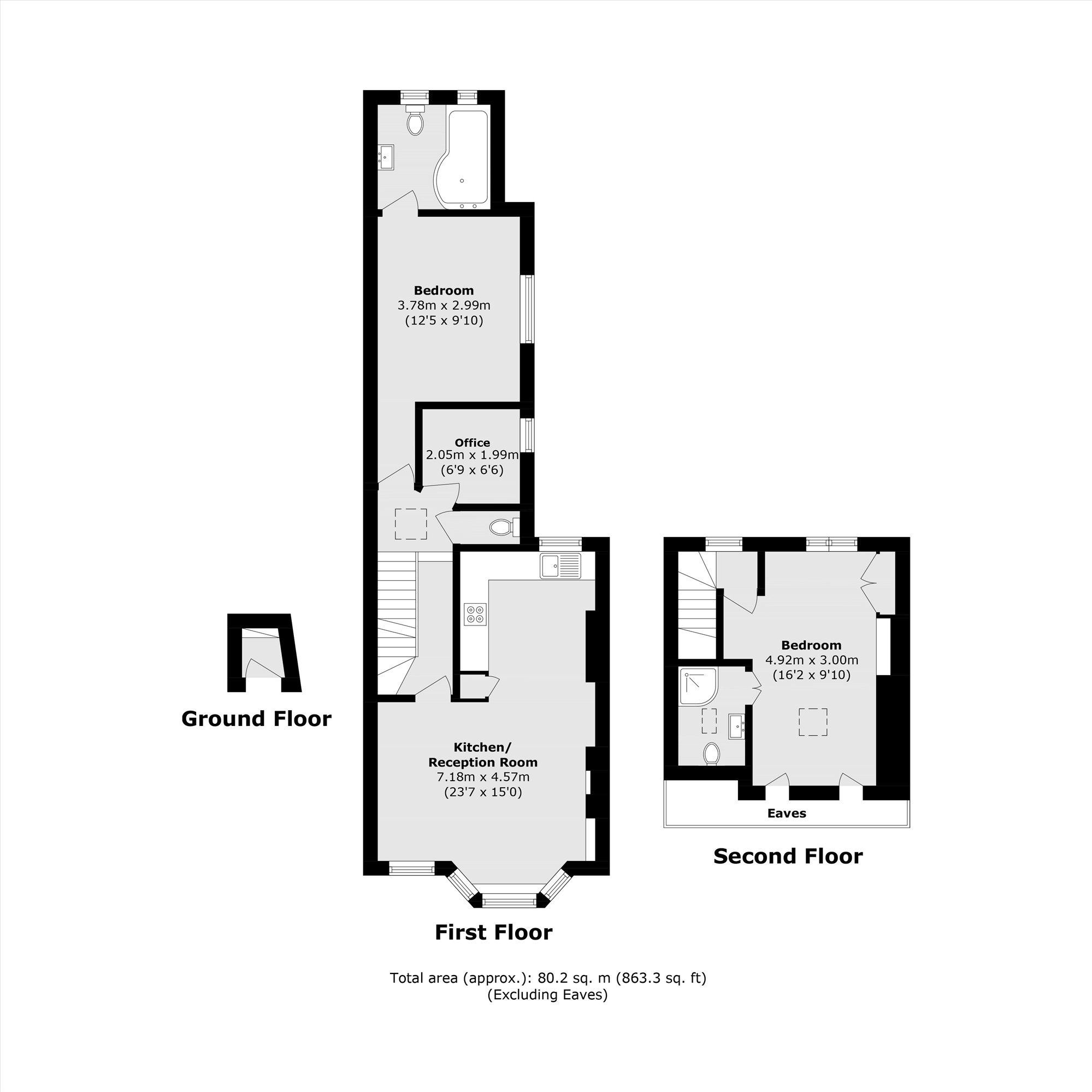 First Floor Flat, 19, Fraser Street, London floorplan