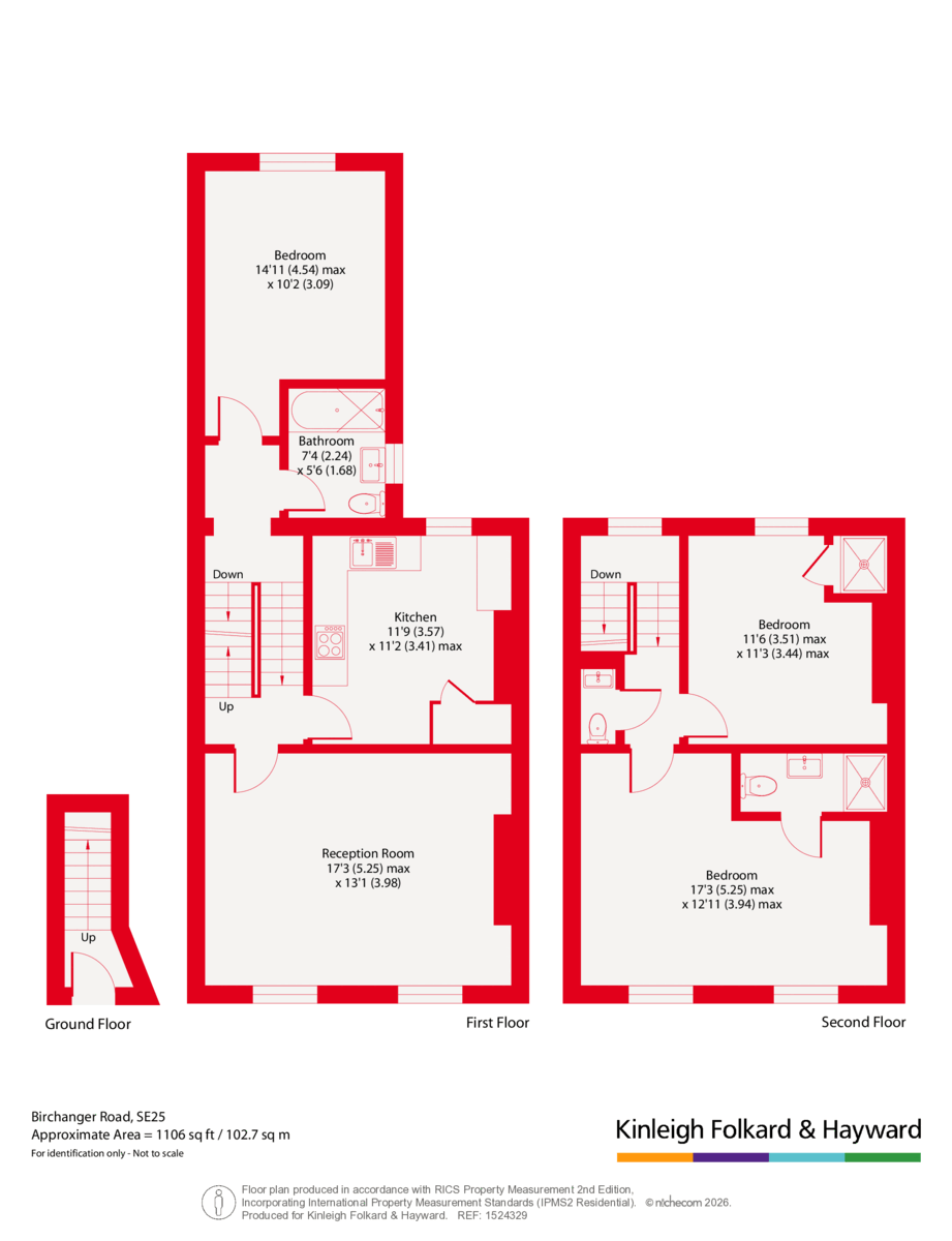 Top Floor Flat, 148, Birchanger Road, London floorplan