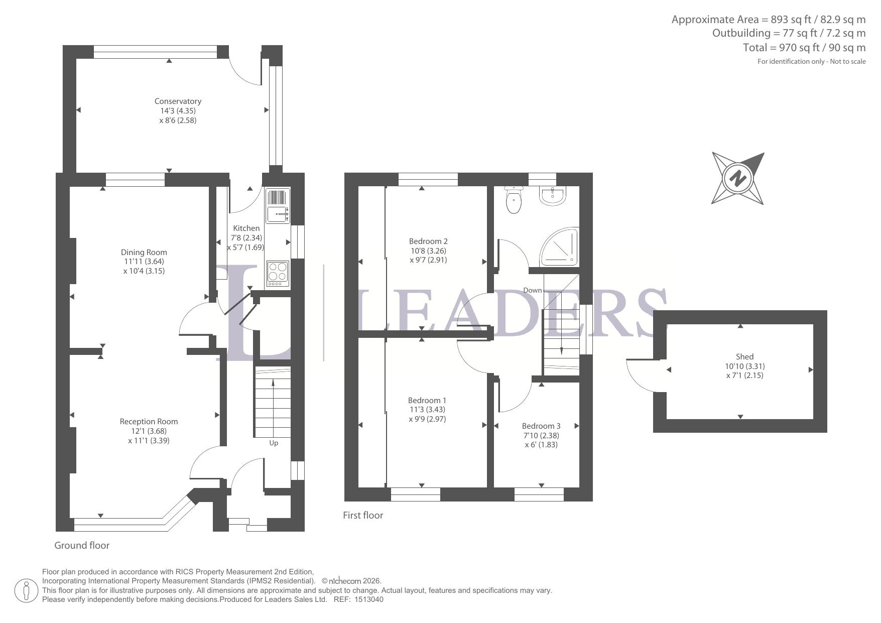 99, Compton Crescent, Chessington floorplan