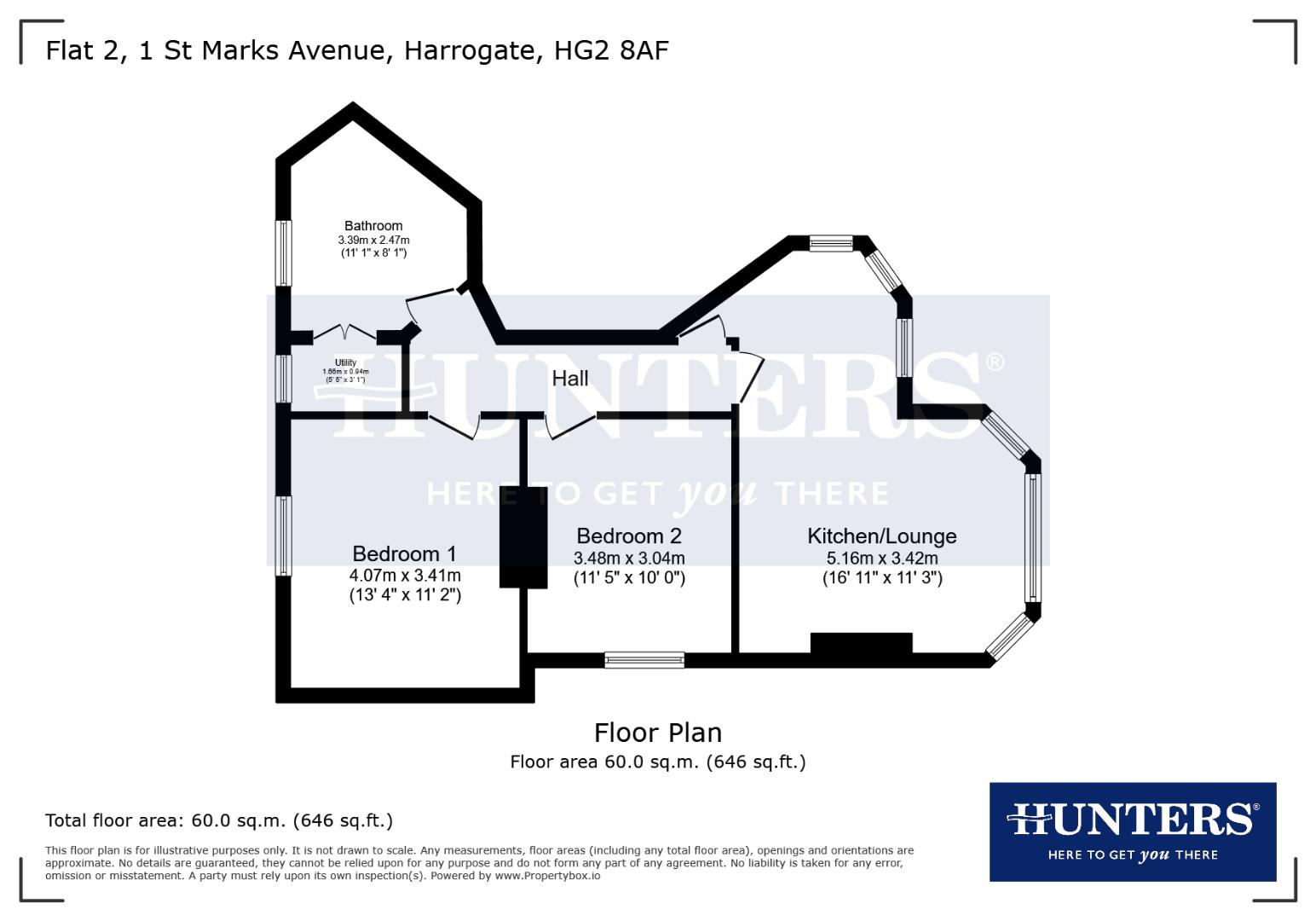 2, 1, St Marks Avenue, Harrogate floorplan