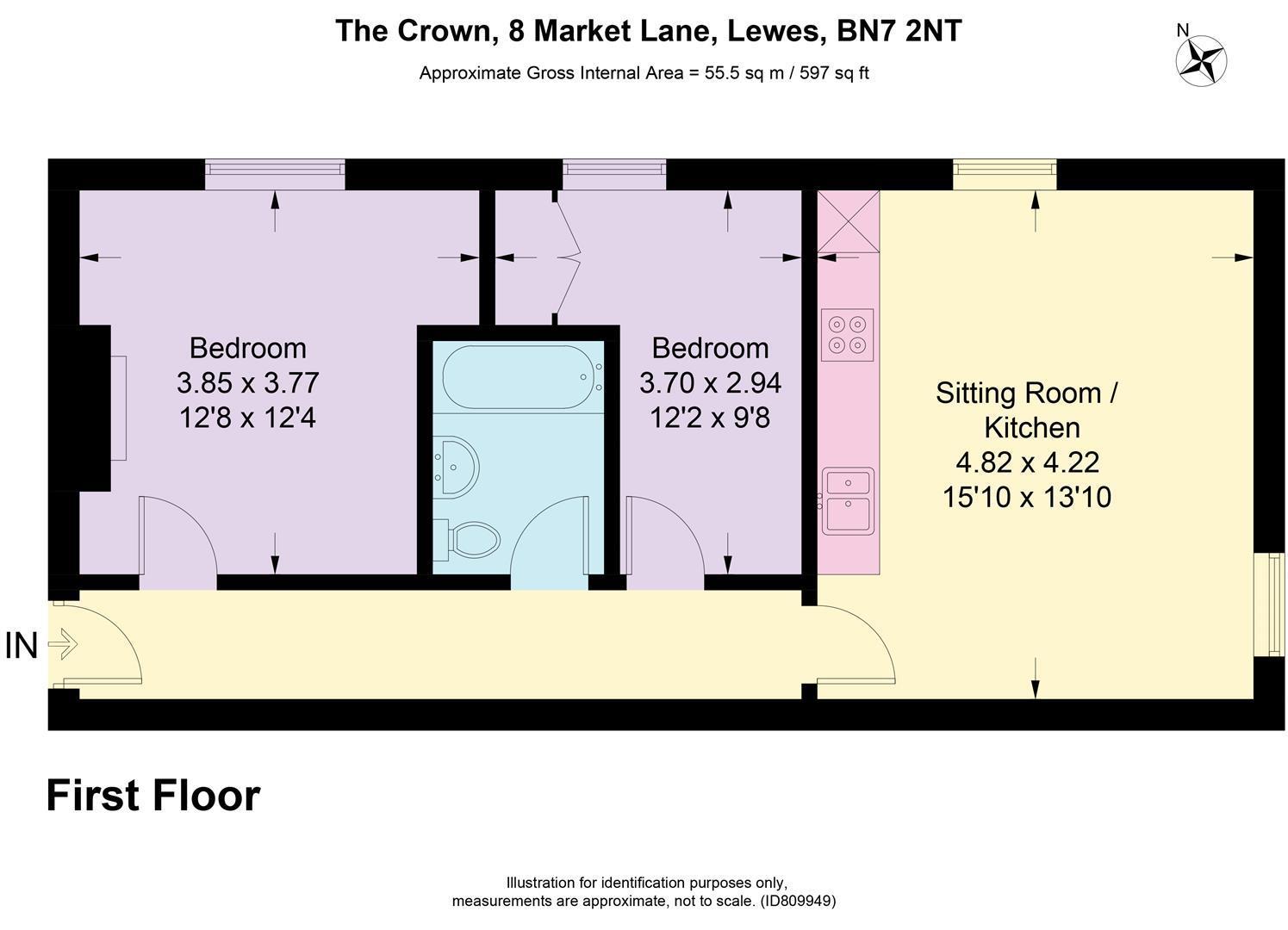 The Crown, 5, 8 Market Lane, Lewes floorplan
