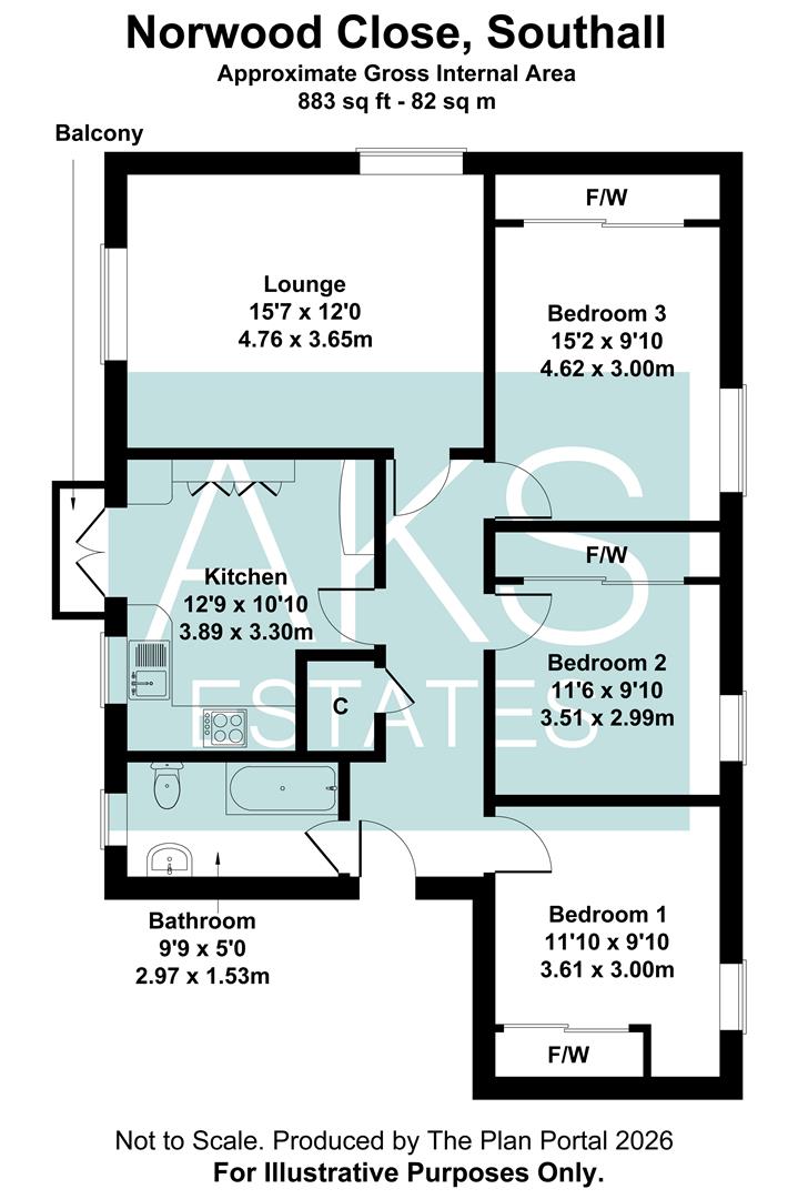 3, Norwood Close, Southall floorplan