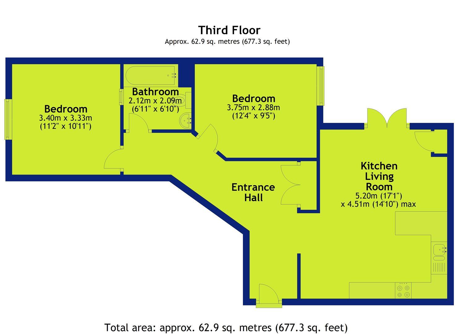 Flat 30, Portland Square, Raleigh Street, Nottingham floorplan