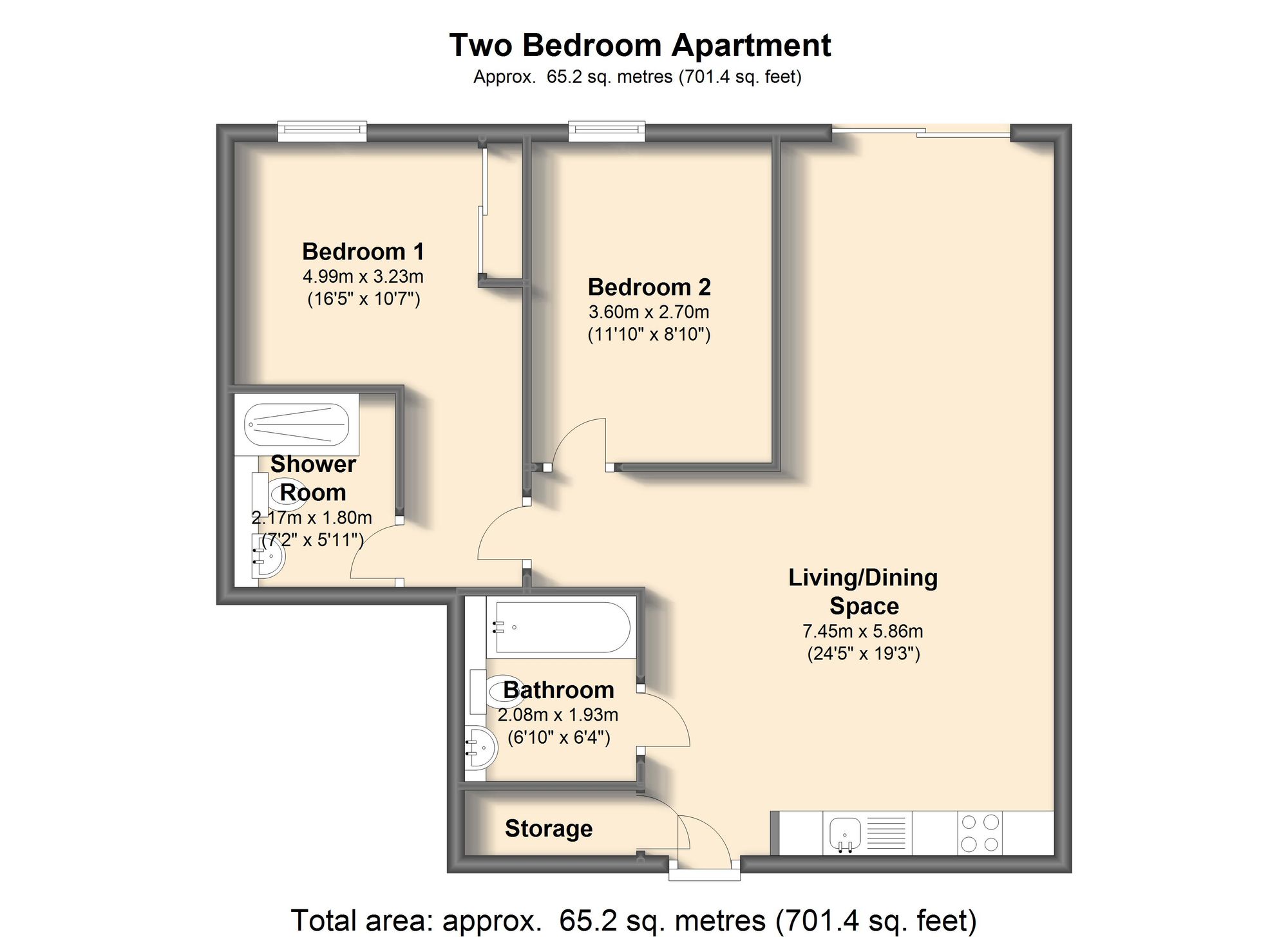 Apt 245, City Lofts St. Pauls, Sheffield floorplan