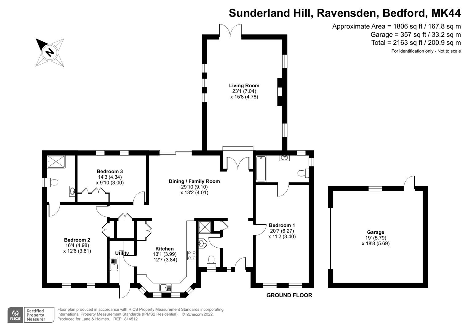 Sunderland Hill, Ravensden, Bedford MK44, 3 bedroom detached bungalow for sale 60845786