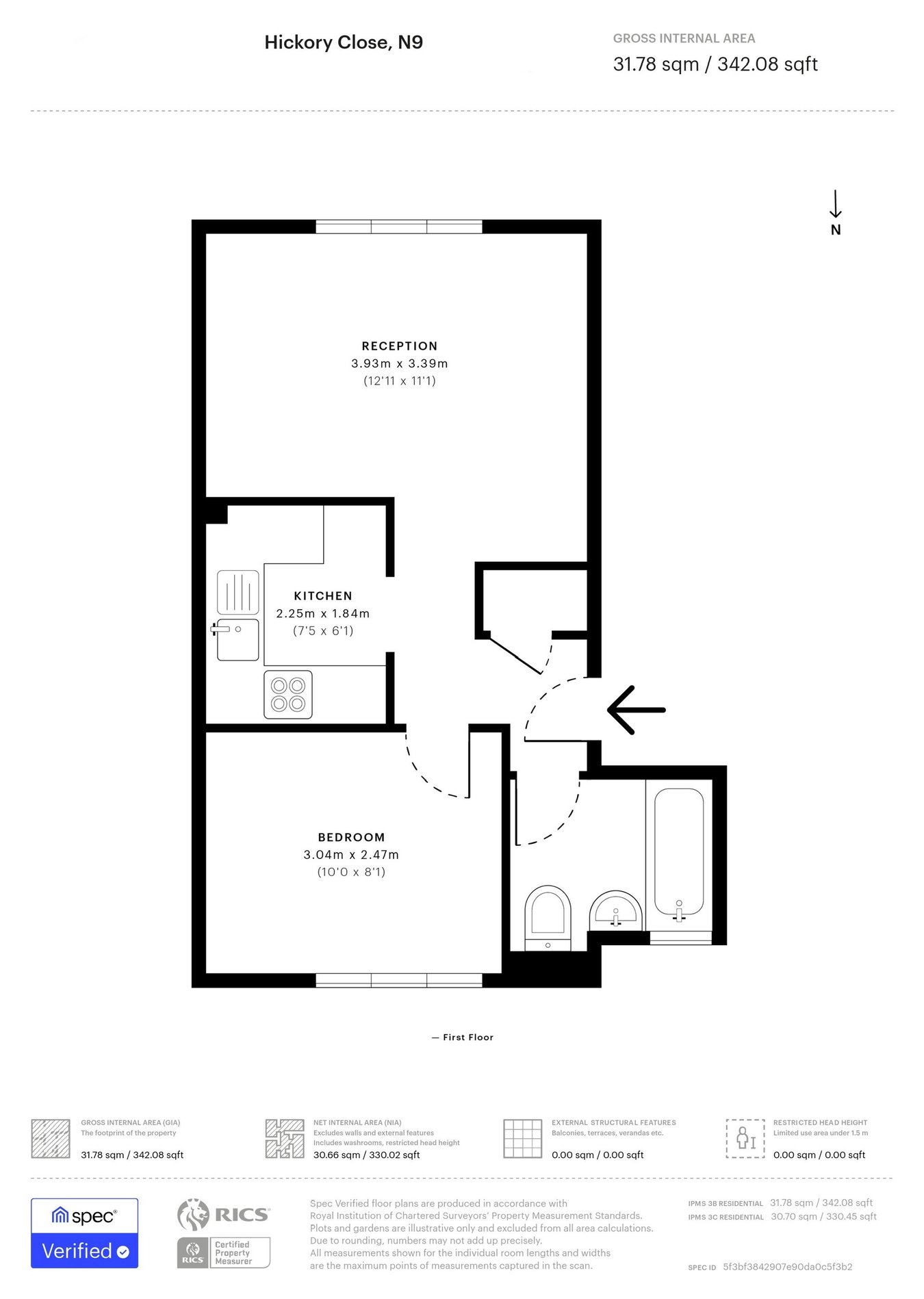 Flat 53B, Hickory Close, London floorplan