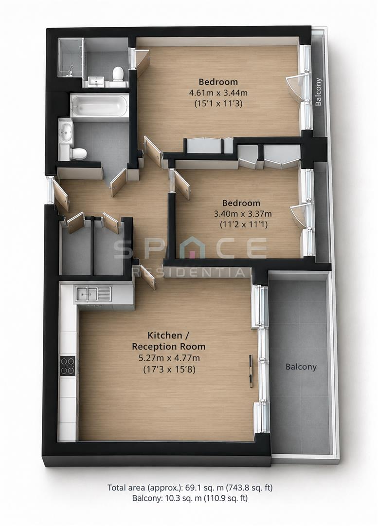 Hawfinch House, Moorhen Drive, London floorplan