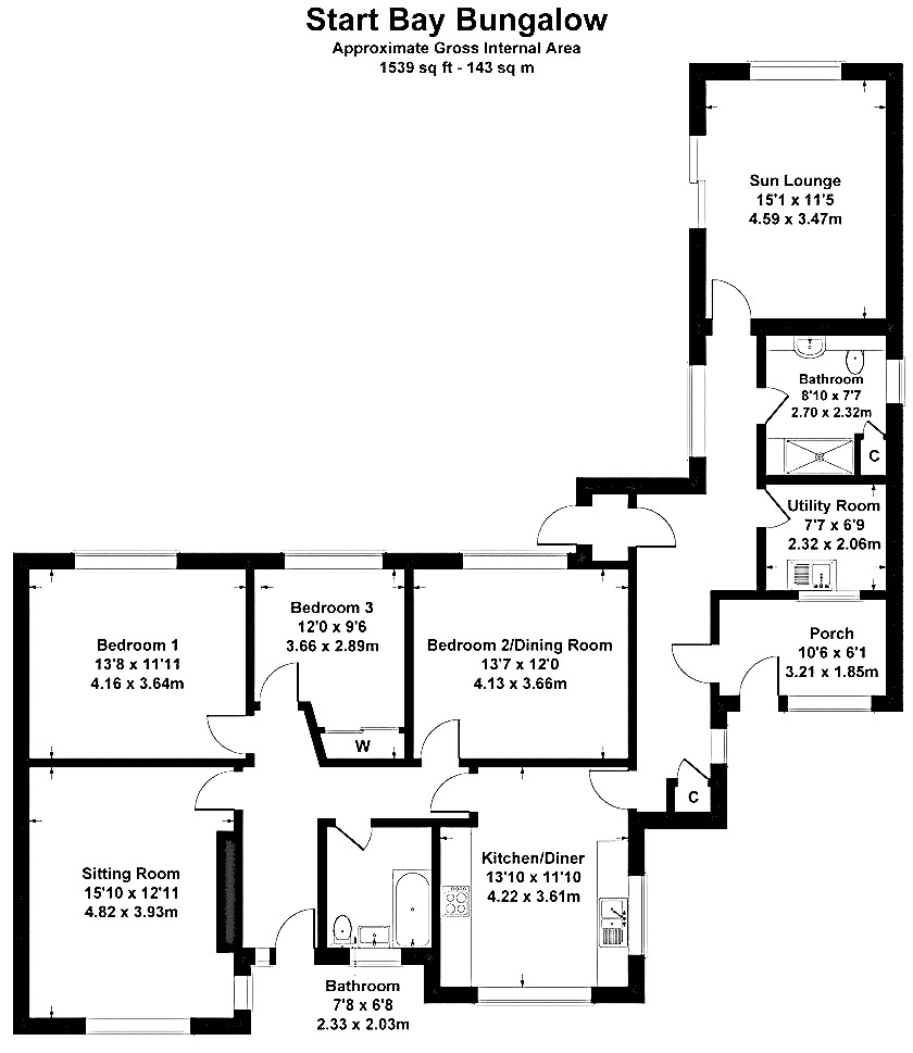 Start Bay Bungalow, Totnes Road, Dartmouth floorplan