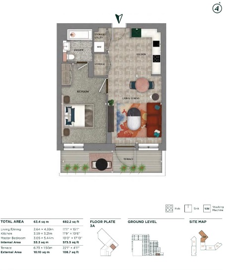 Block C , Flat 8, Rm 02, St John's Hl, The Ascent, London floorplan