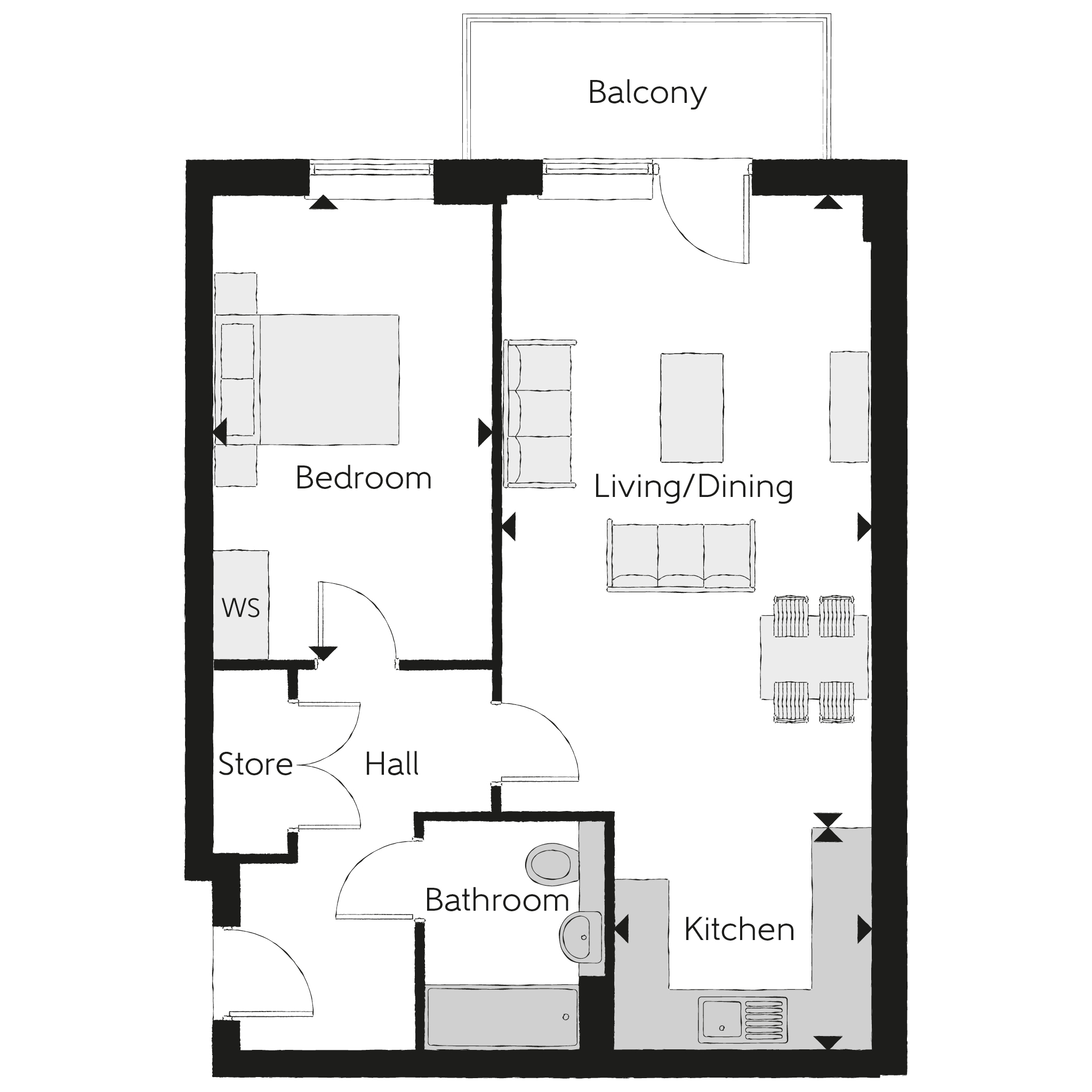 55, Greenwood Gardens, Hop Hill, Brewery Square, Dorchester floorplan