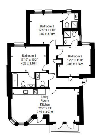 3 Bedrooms Flat to rent in Hamlet Gardens, London W6