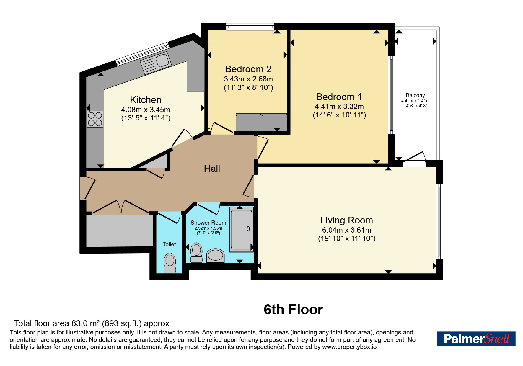 Flat 25, St. Antonys, 23, West Cliff Road, Bournemouth floorplan