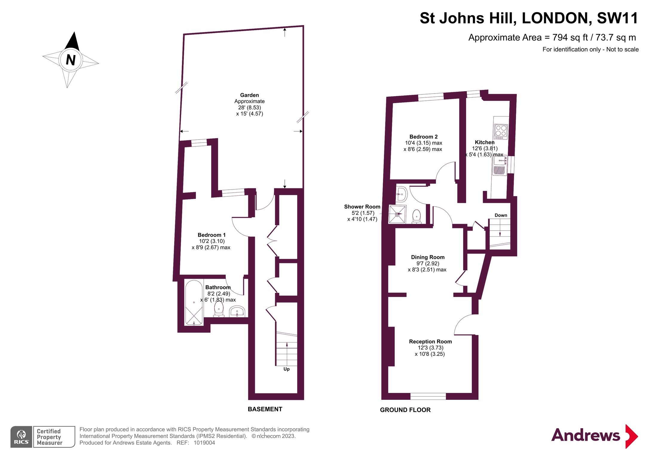 Flat 1, 132, St John's Hill, London floorplan