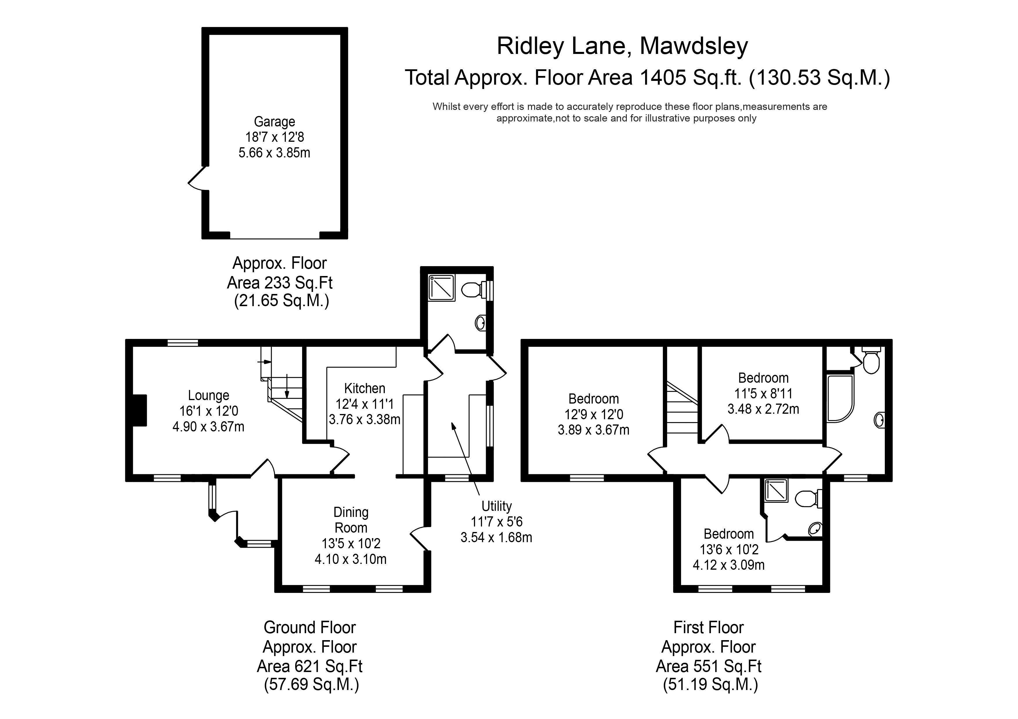 3 bed linkdetached house for sale in Ridley Lane, Mawdesley, Ormskirk