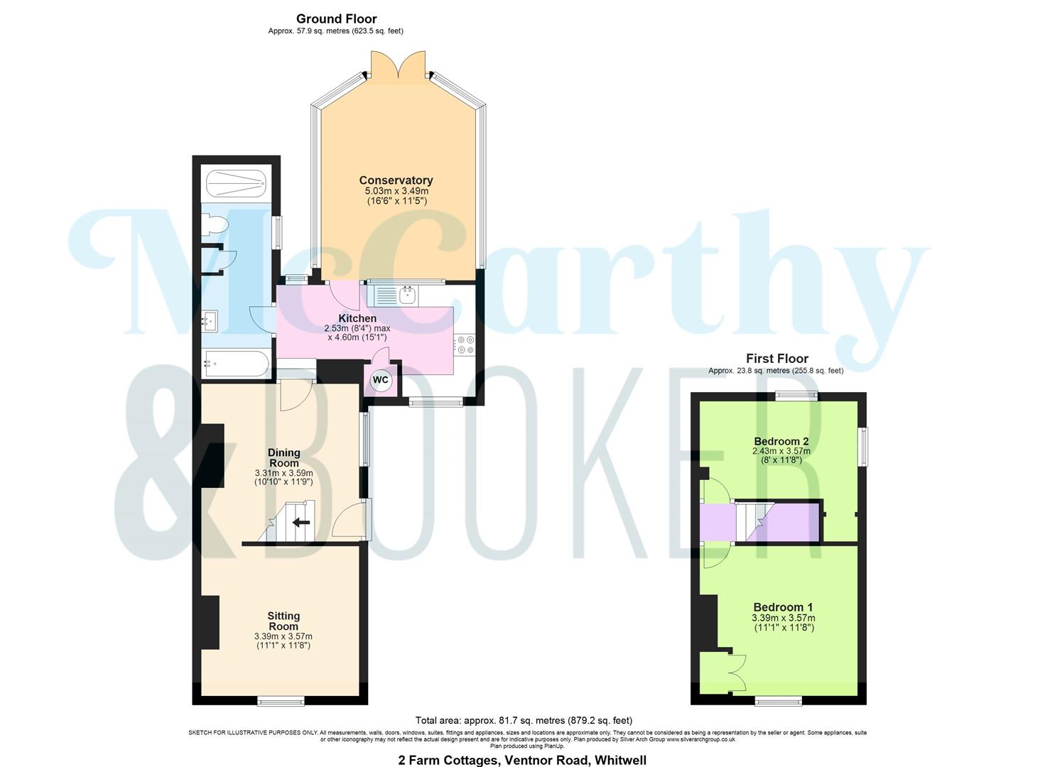 2 Farm Cottages, Ventnor Road, Ventnor floorplan