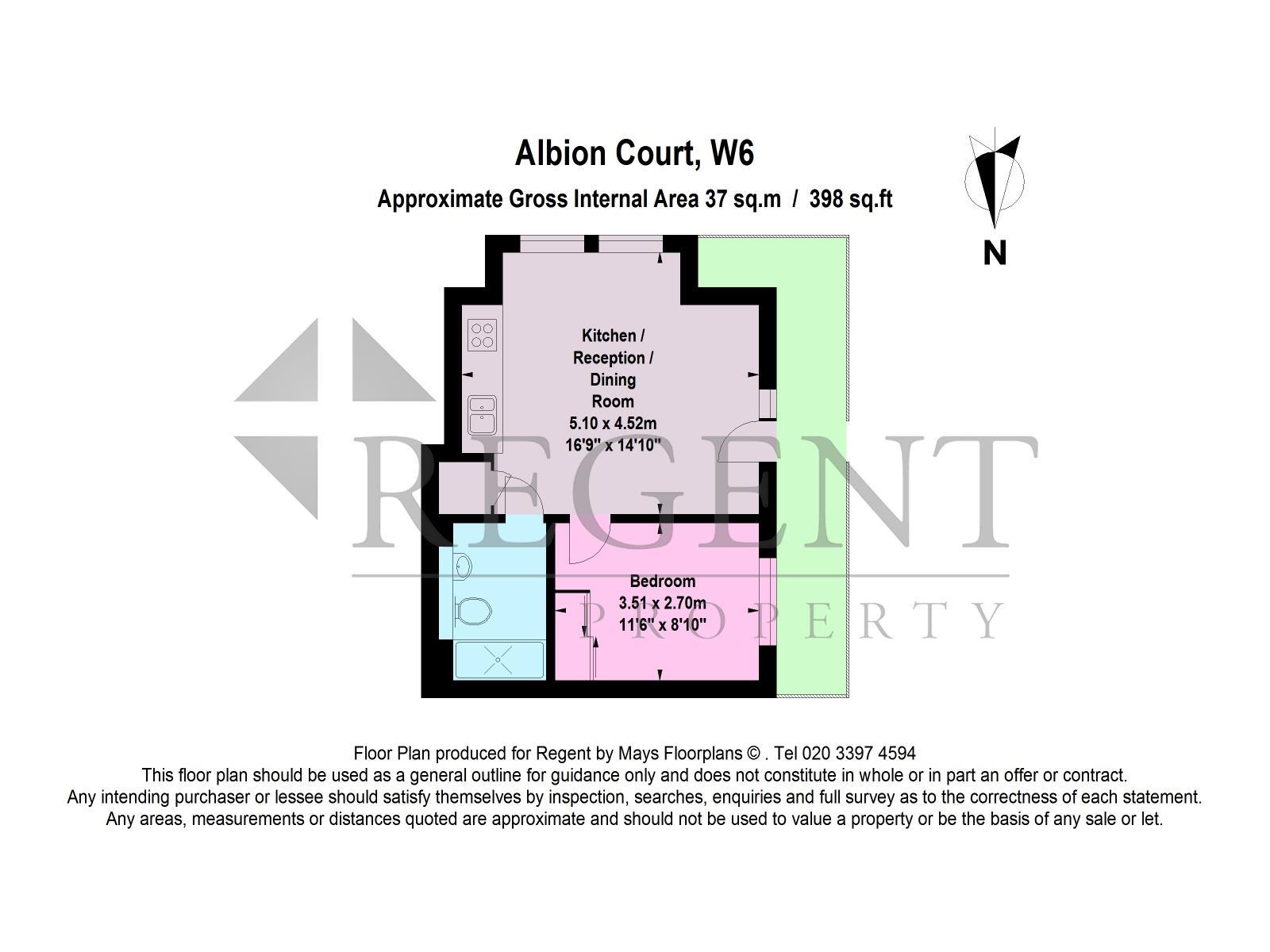 1 Bedrooms Flat to rent in Albion Court, Hammersmith W6