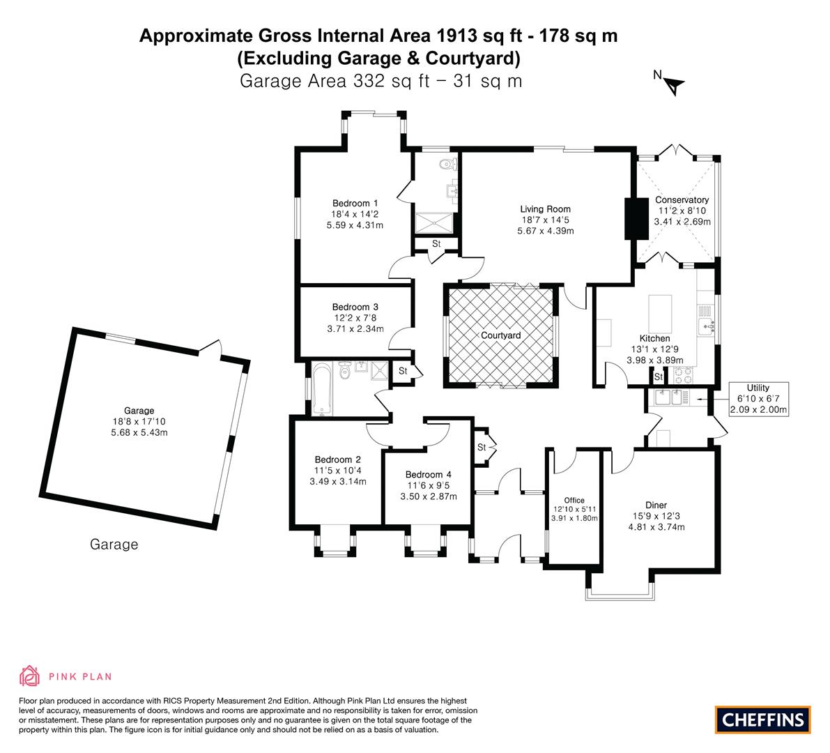 The Gables, 15, Caxton Lane, Foxton floorplan