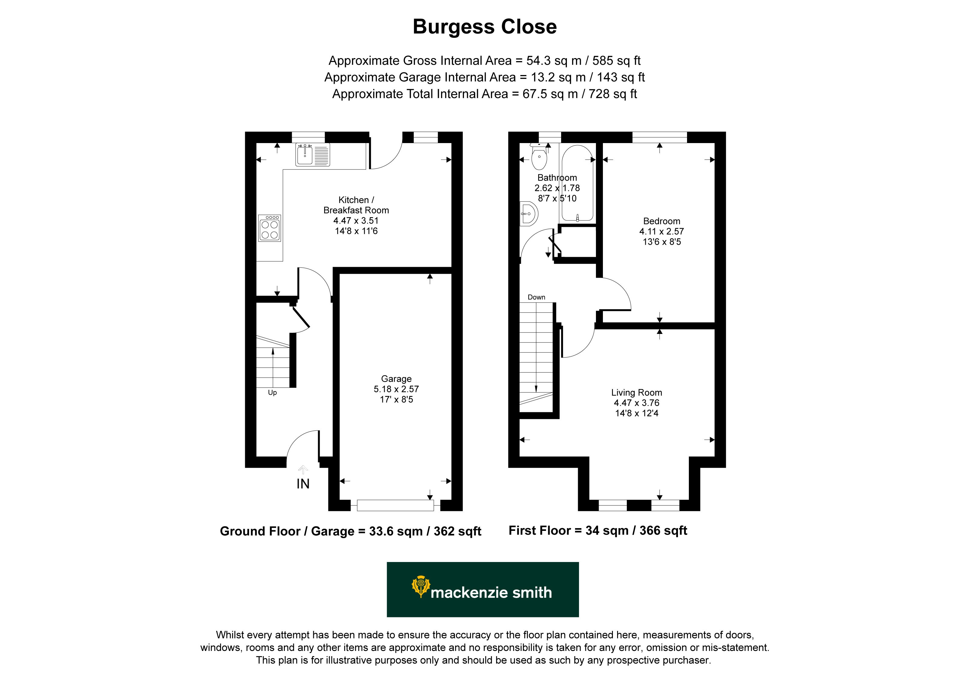 13, Burgess Close, Hook floorplan