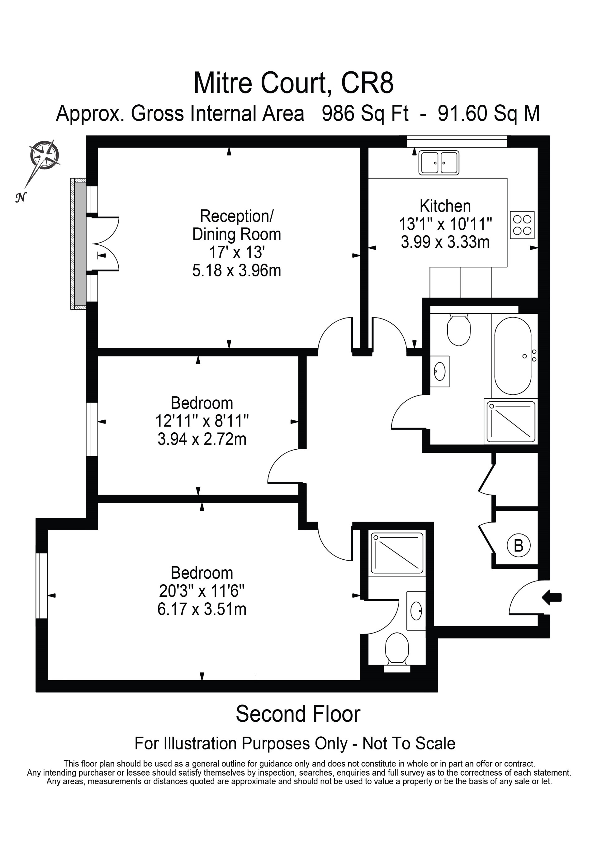11, Mitre Court, Purley floorplan