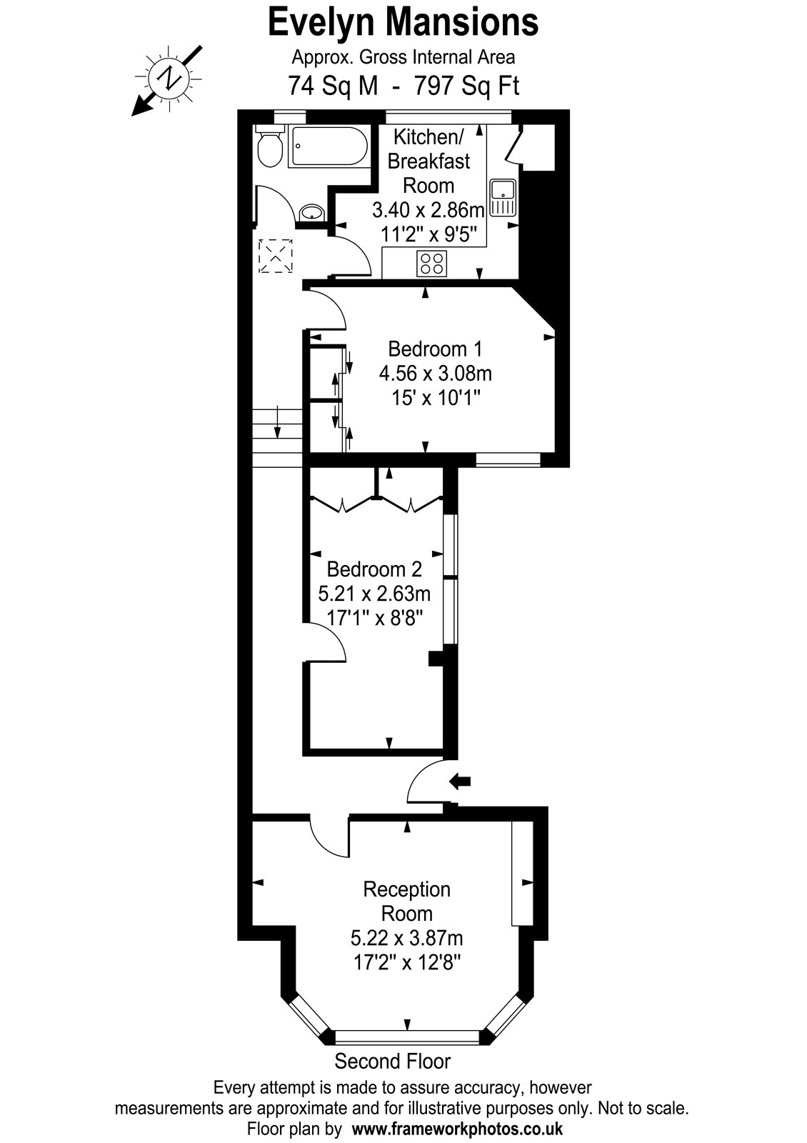 3a, Evelyn Mansions, Richmond floorplan
