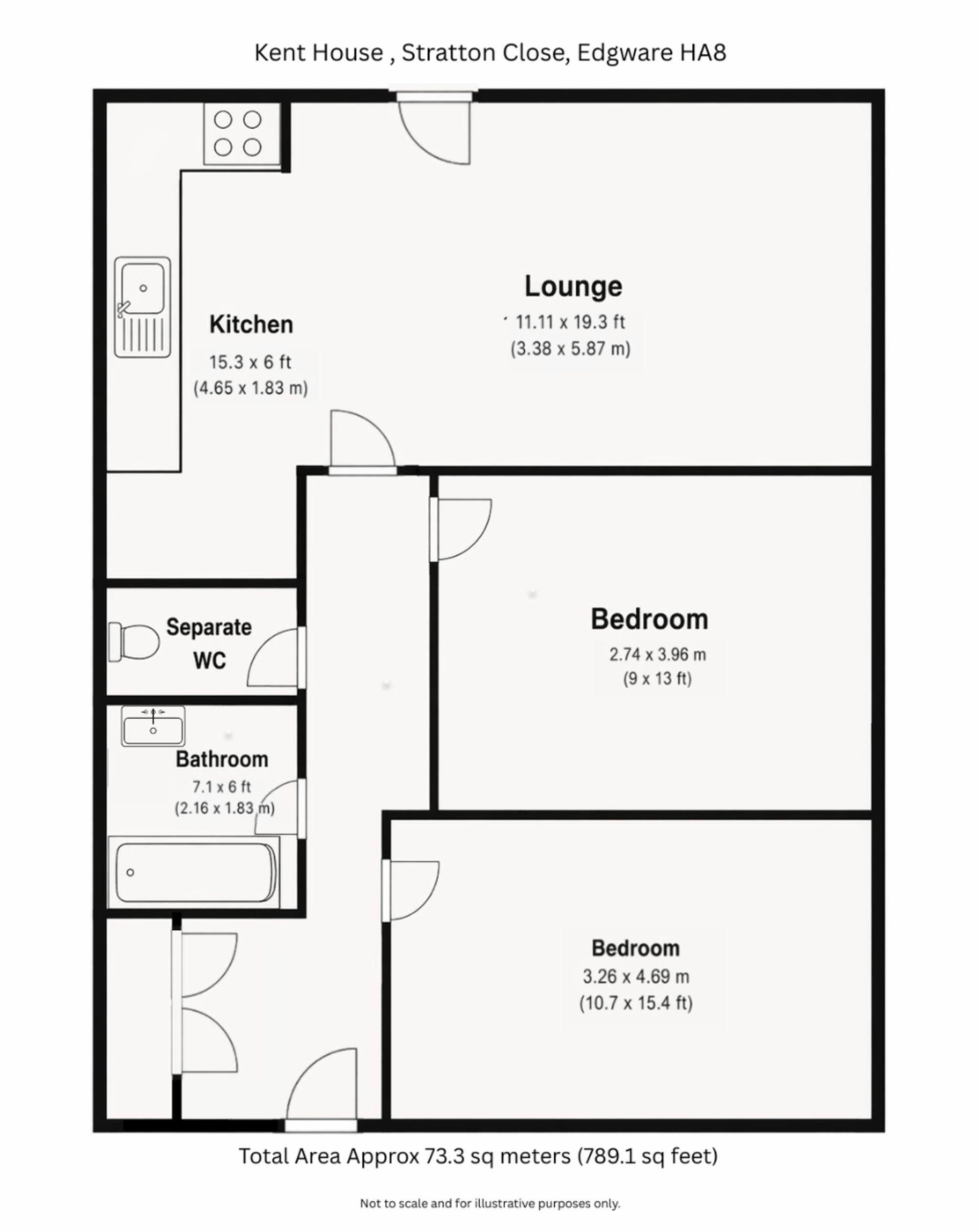 3 Kent House Stratton Close, Edgware floorplan