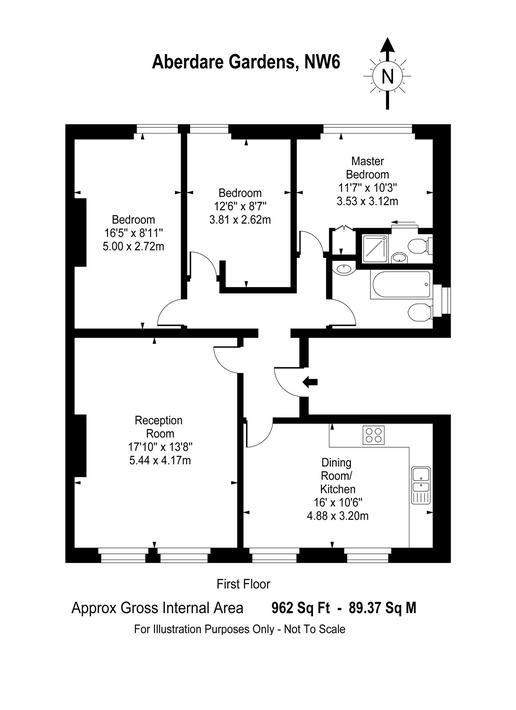 3 Bedrooms Flat to rent in Aberdare Gardens, South Hampstead NW6