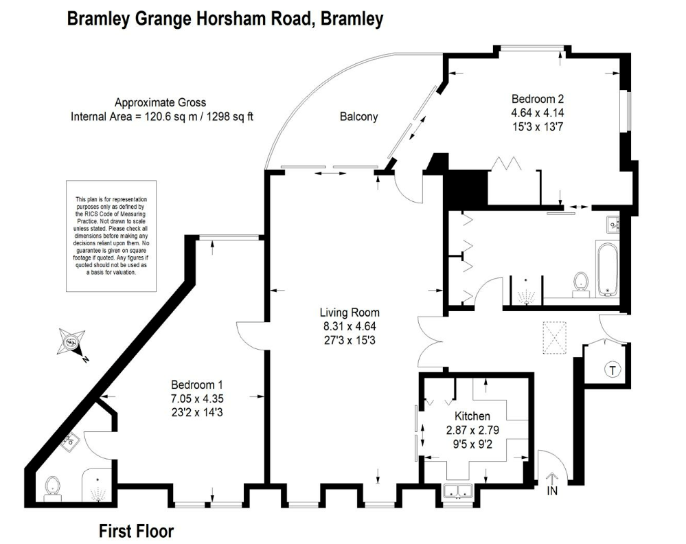 Flat 67 & 67a, Bramley Grange, Horsham Road, Guildford floorplan
