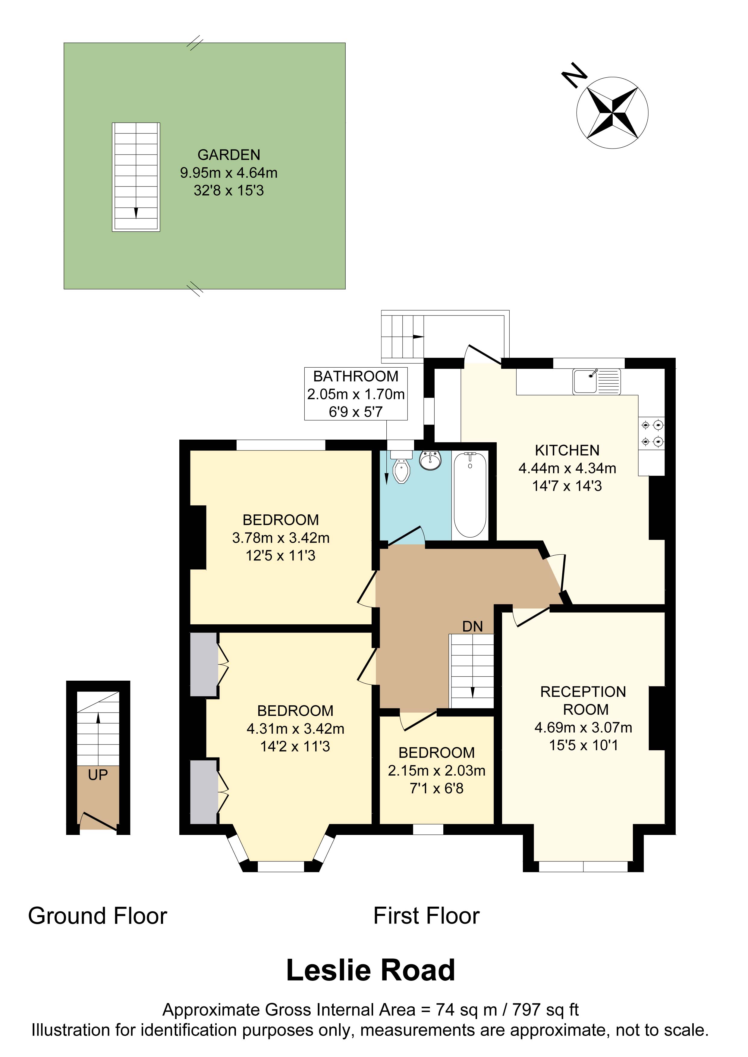 Leslie Road, London floorplan