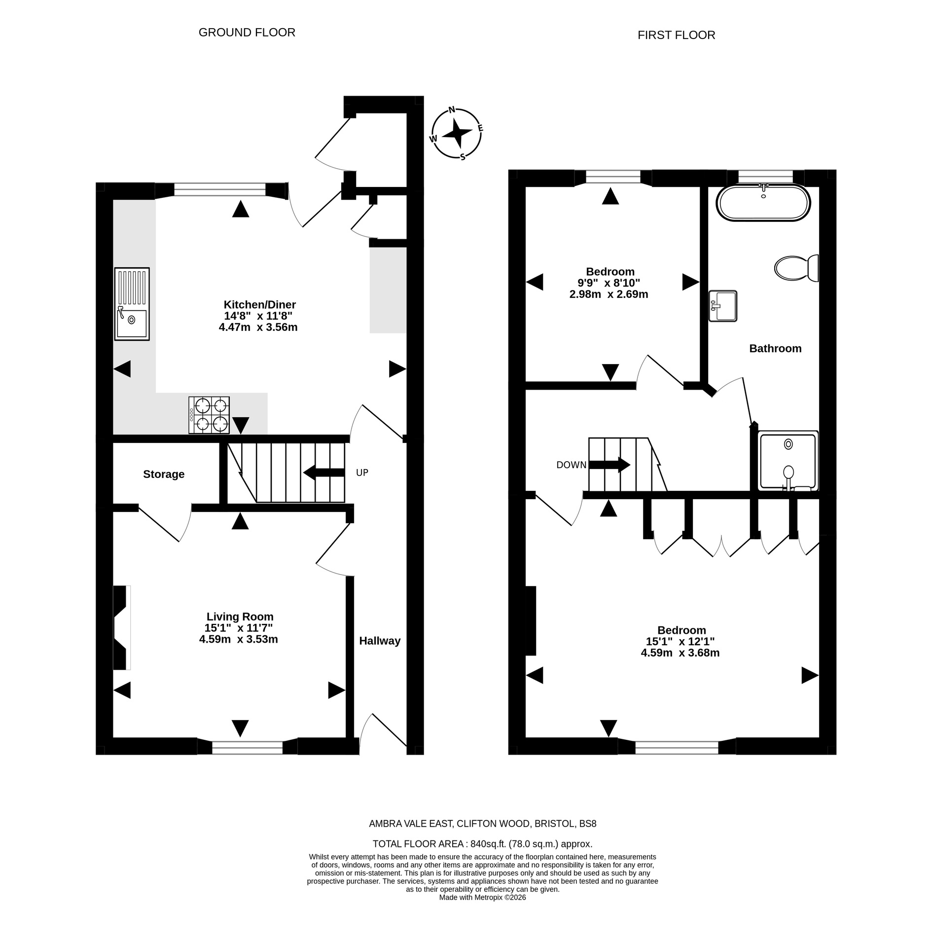 49 Ambra Vale East, Bristol floorplan