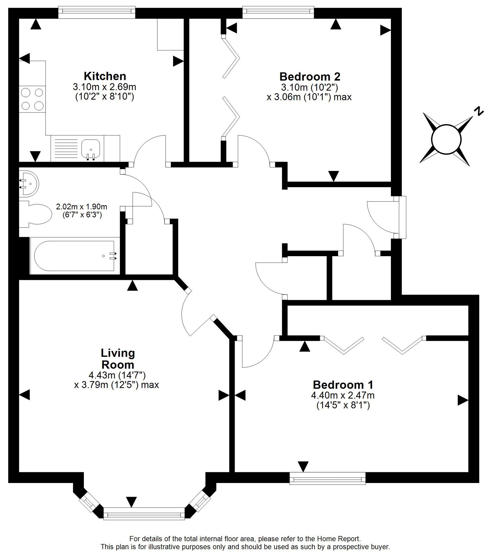 2 bed flat for sale in 308 Leyland Road, Bathgate EH48 68589232 Zoopla