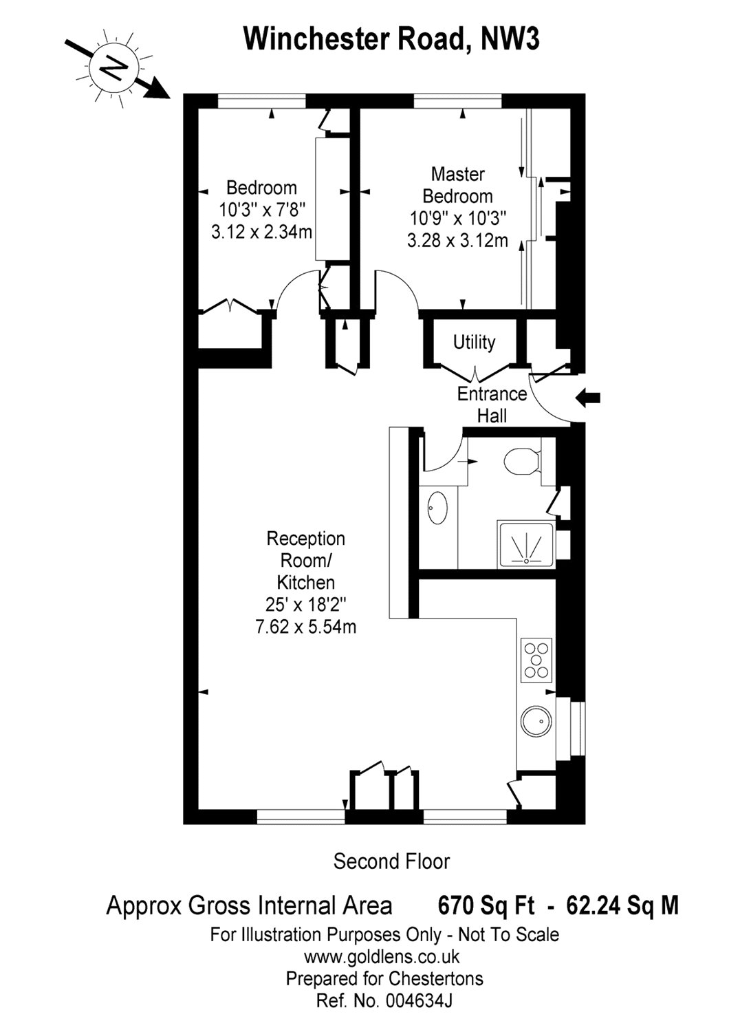 2 Bedrooms Flat to rent in Winchester Road, Swiss Cottage, London NW3