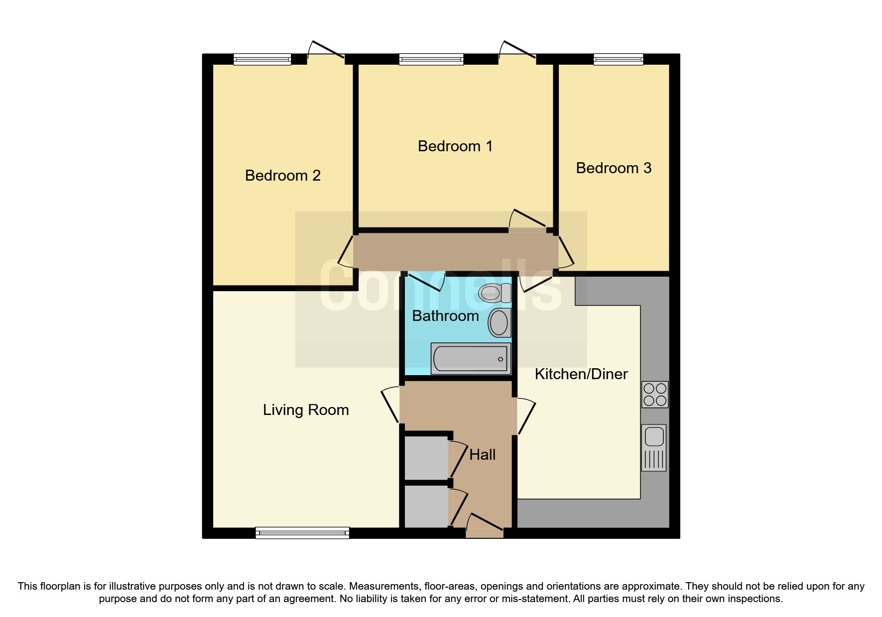 Jonathans, Coffee Hall, Milton Keynes MK6, 3 bedroom terraced bungalow