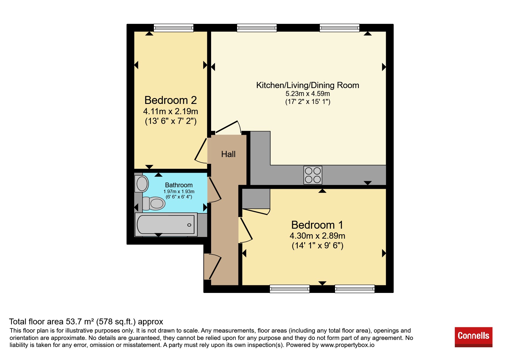 Flat 4, Regal House, Fore Street, Saltash floorplan