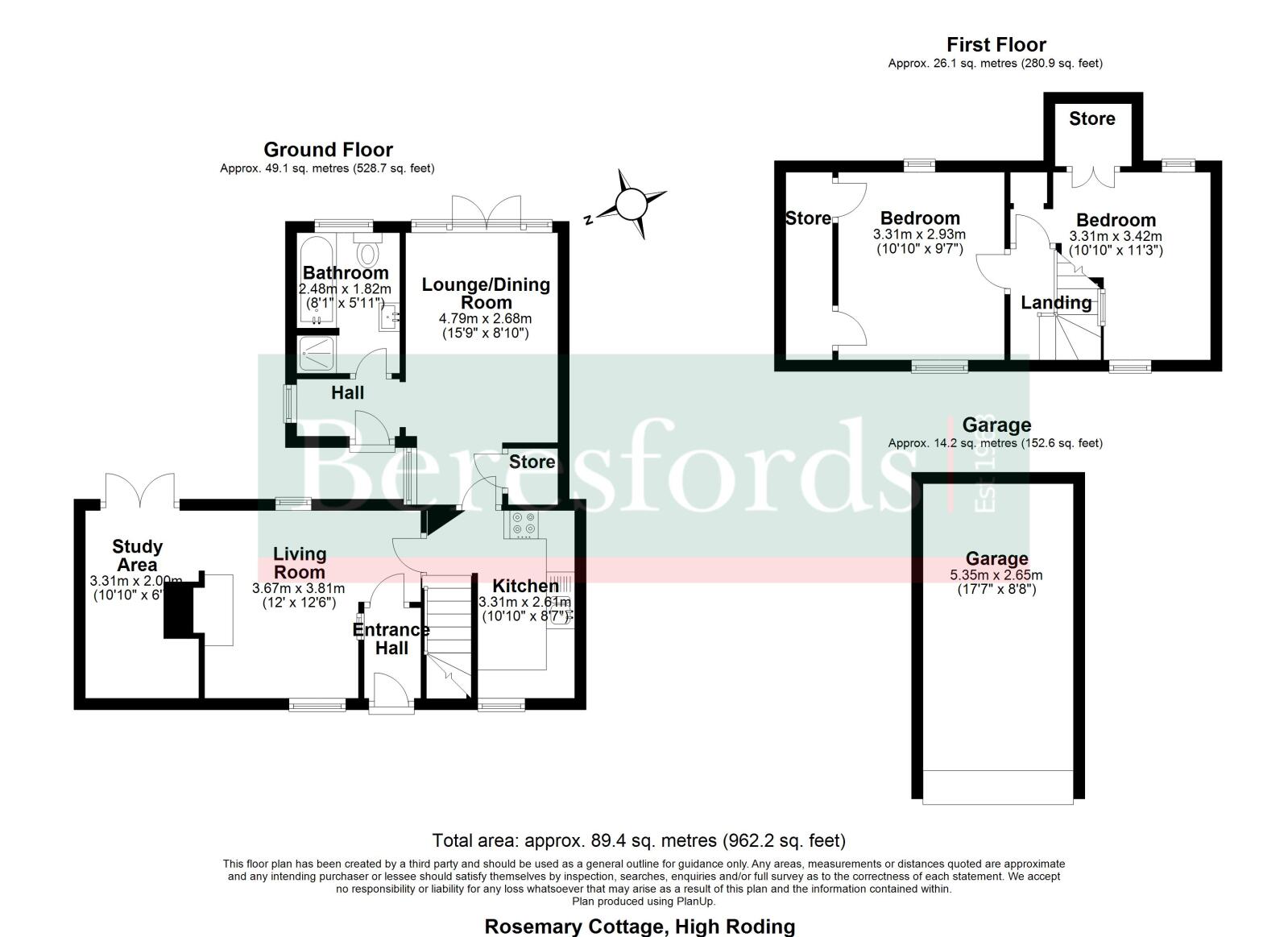 1 Rosemary Cottages,, The Street, Dunmow floorplan
