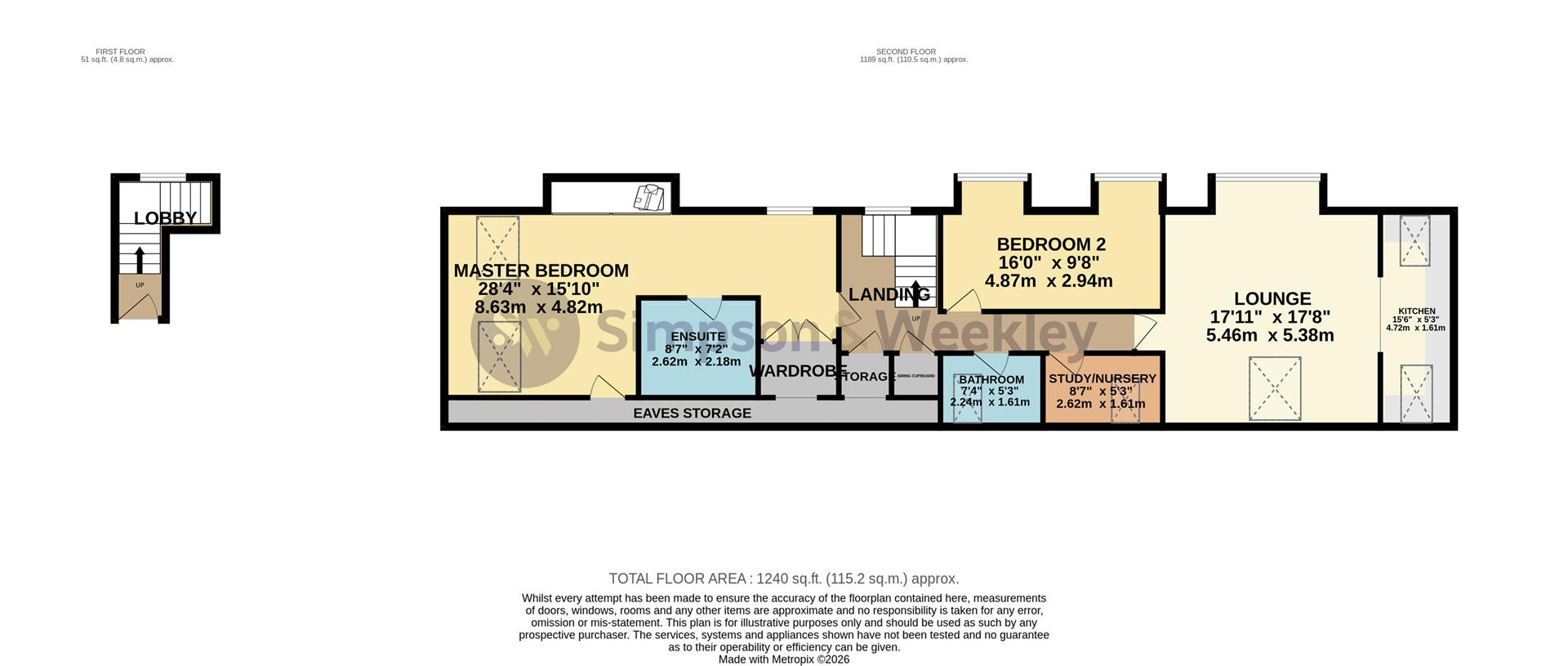 Flat 17, Rose Court, High Street, Wellingborough floorplan