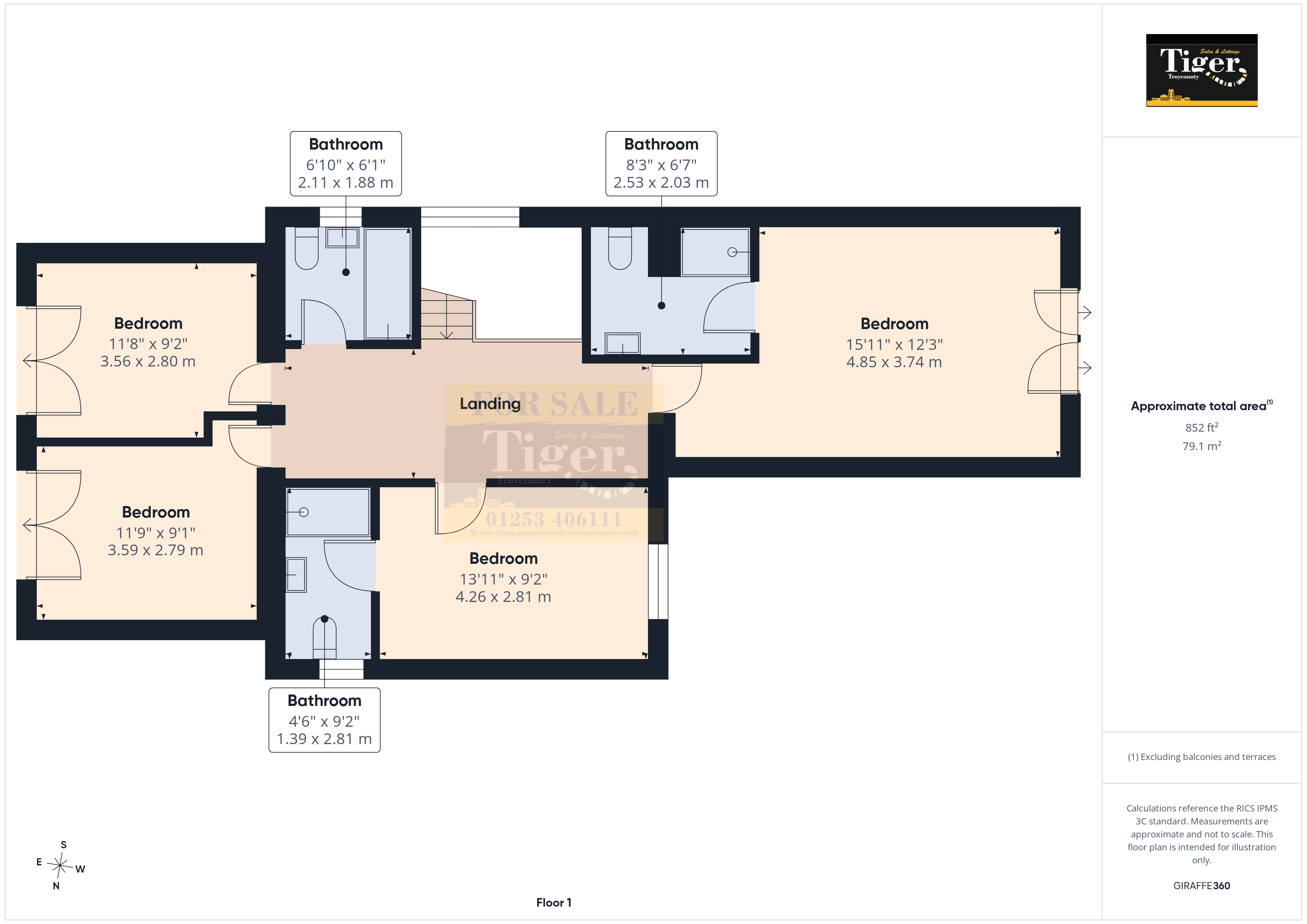 1 Whitelodge Mews, Midgeland Road, Blackpool floorplan