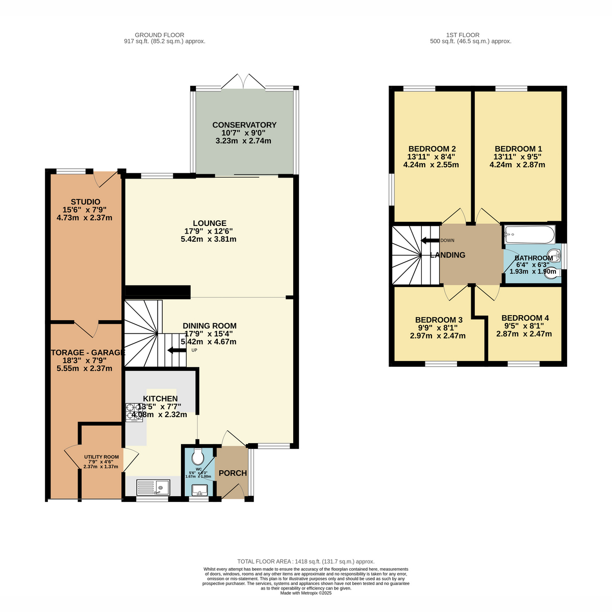 14, Hillview, Bicknacre floorplan