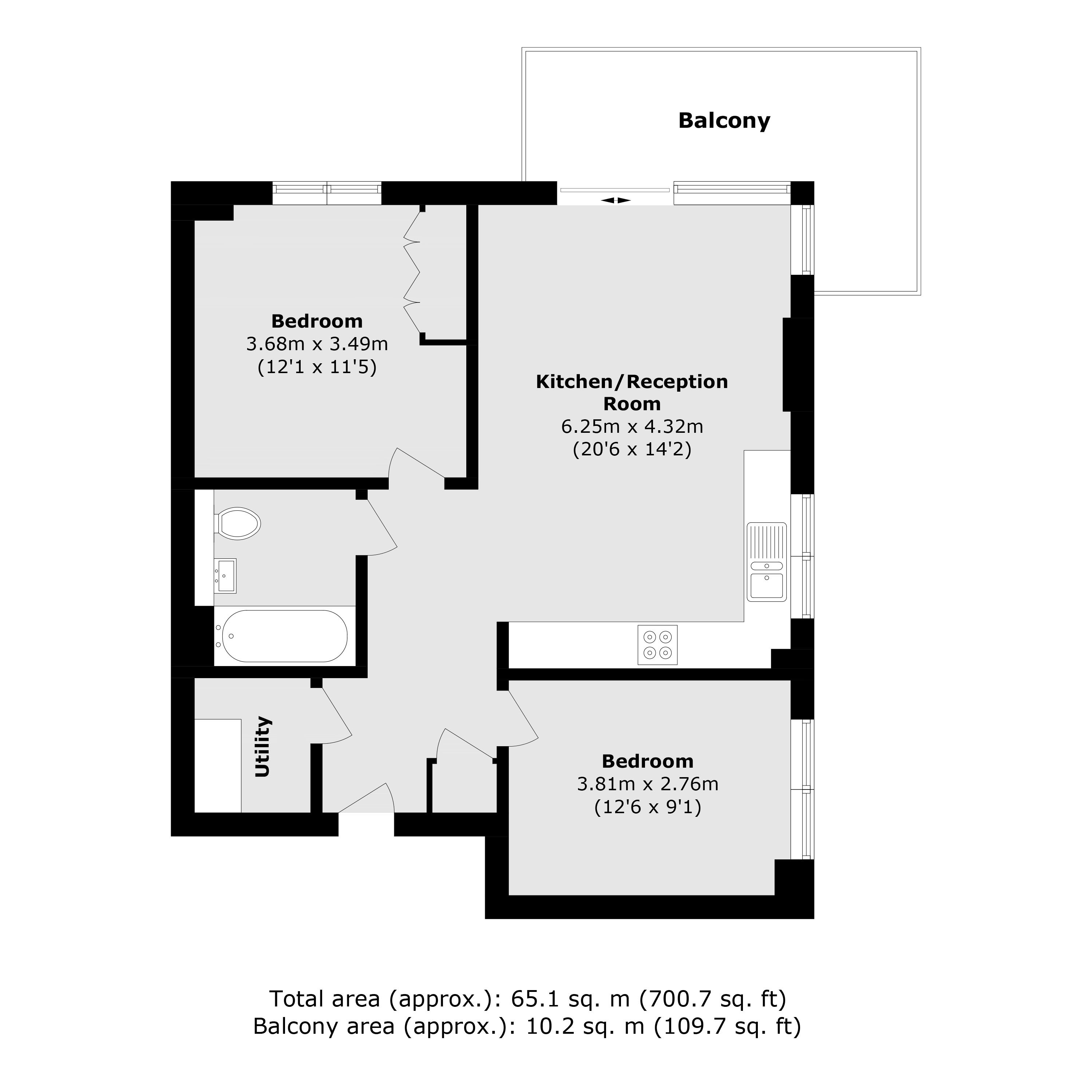 Flat 502, Barber House, 2, Banks Road, London floorplan