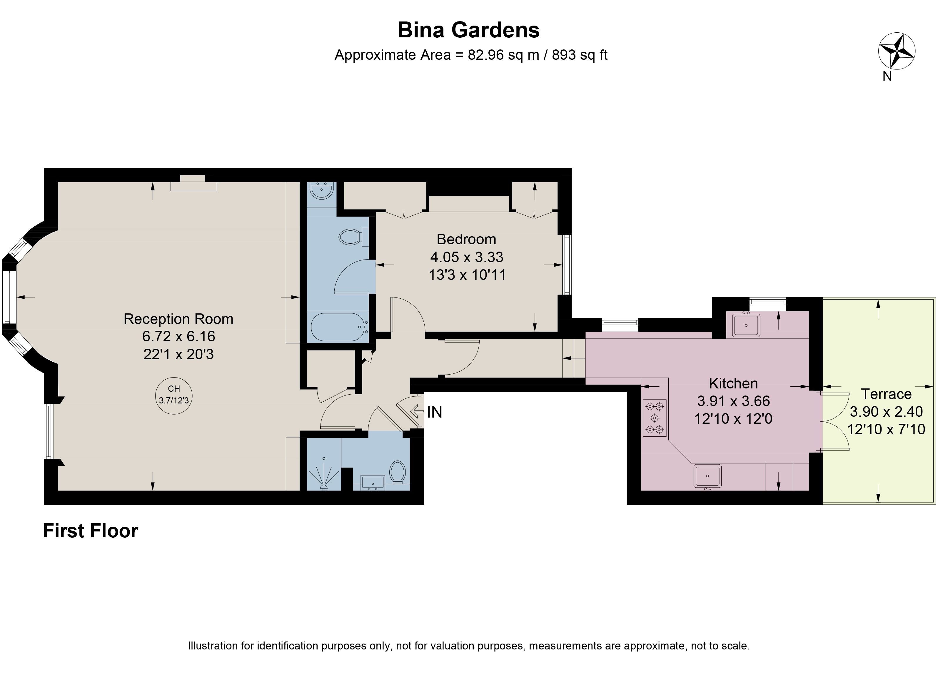7B, Bina Gardens, London floorplan