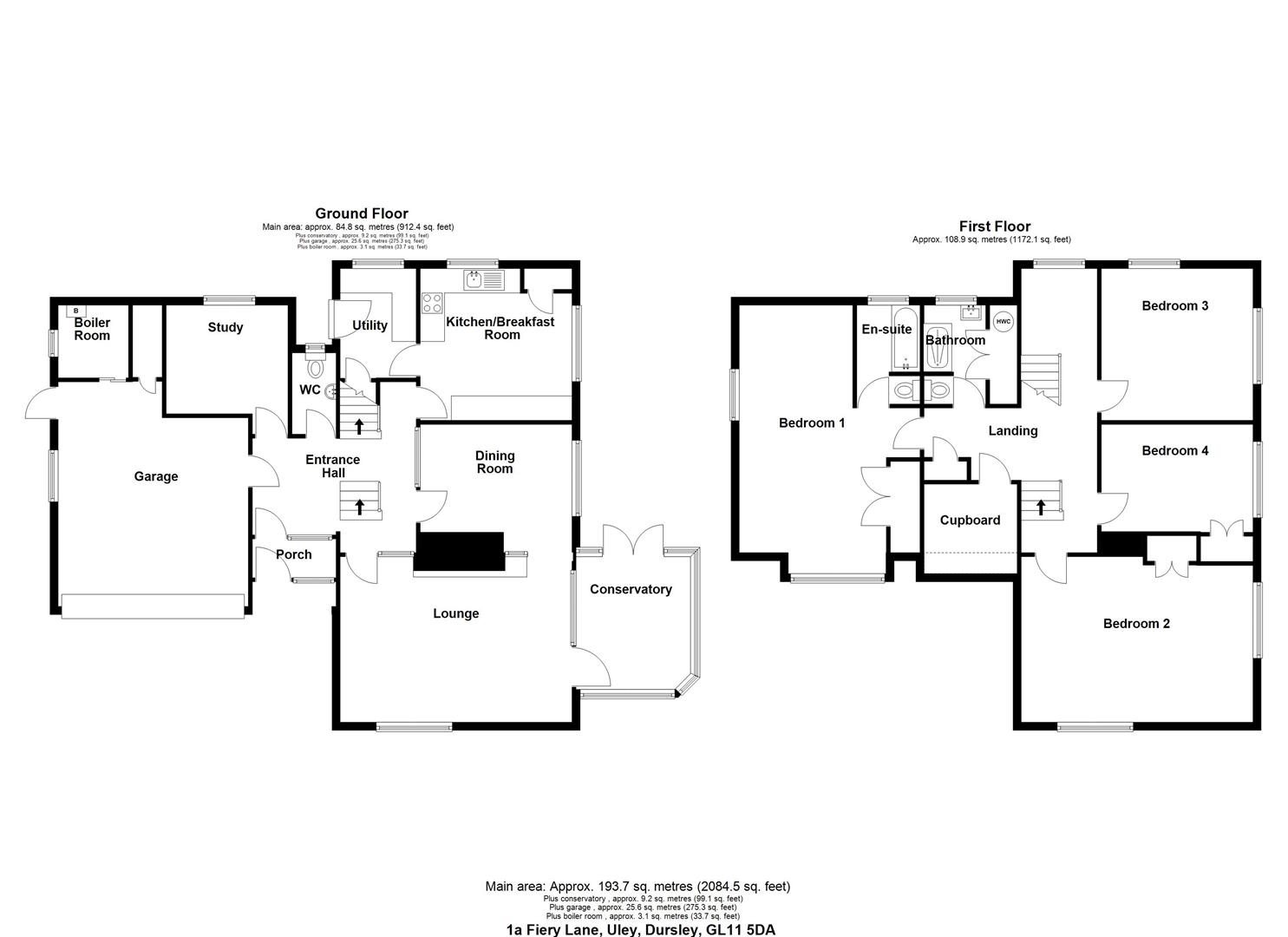 Redwood House, 1a, Fiery Lane, Uley floorplan