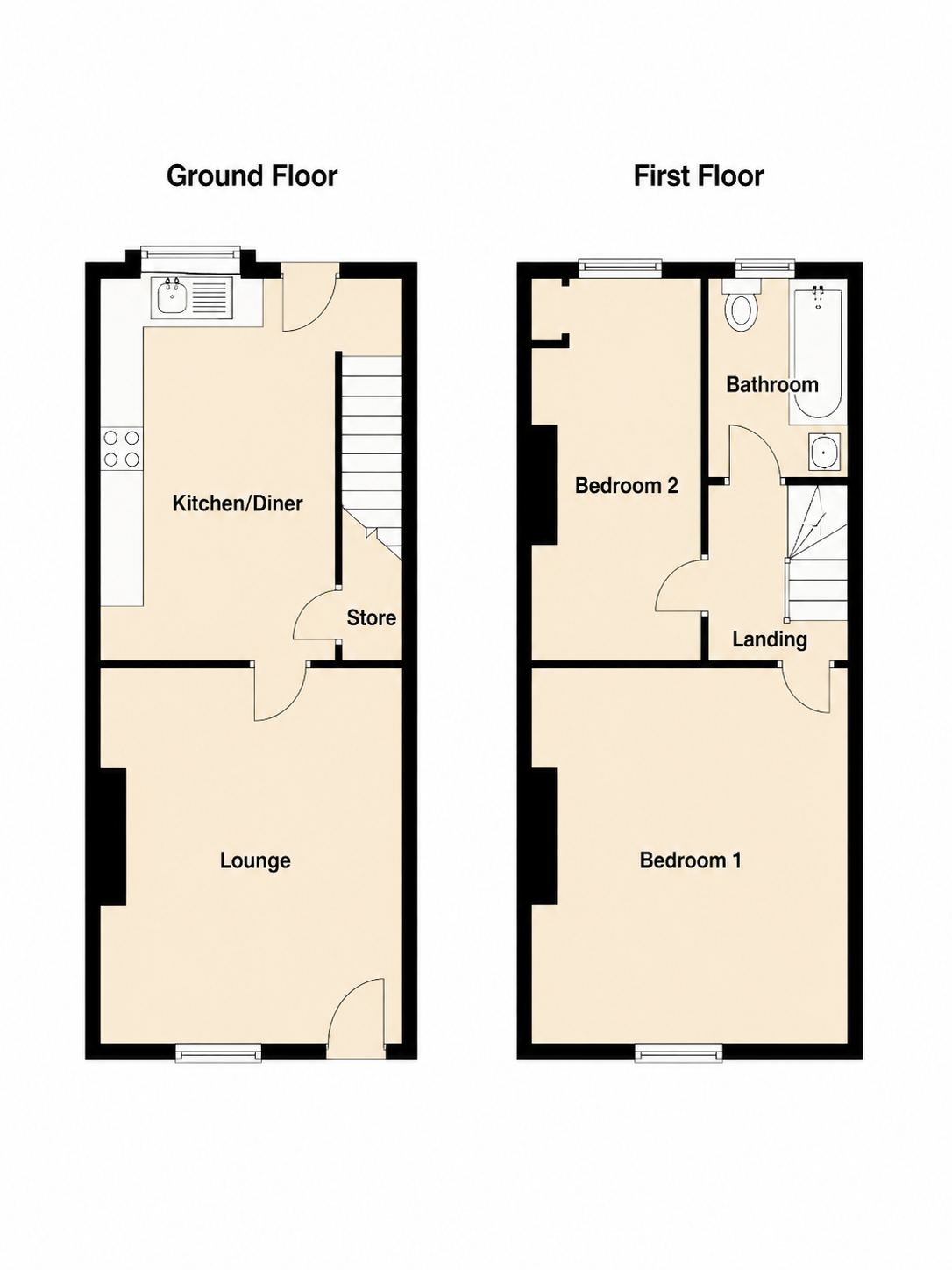 100, Beal Lane, Oldham floorplan